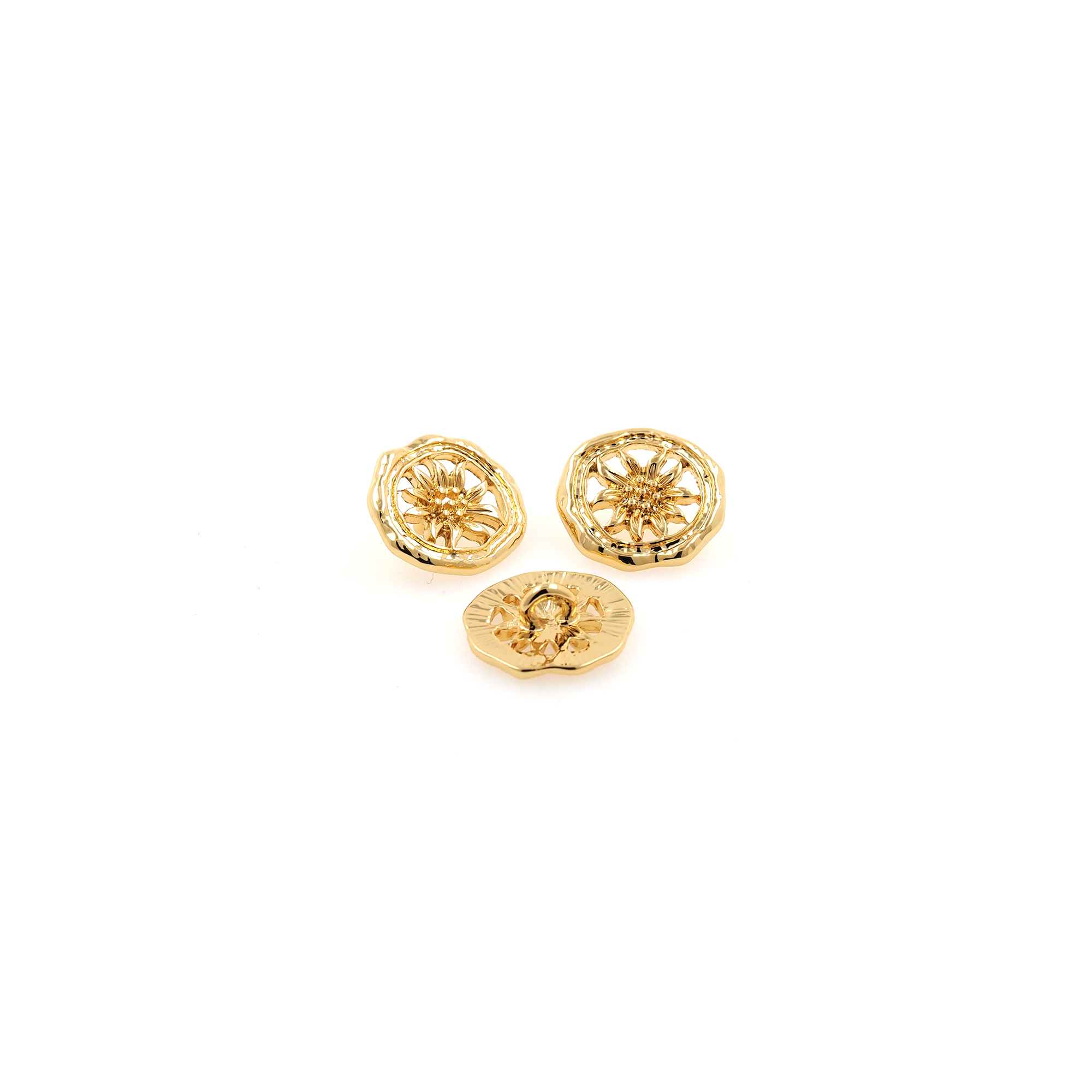 18K Gold Filled Flower Button Beads,Button Bead for Bracelet Jewelry Necklace Making Supply