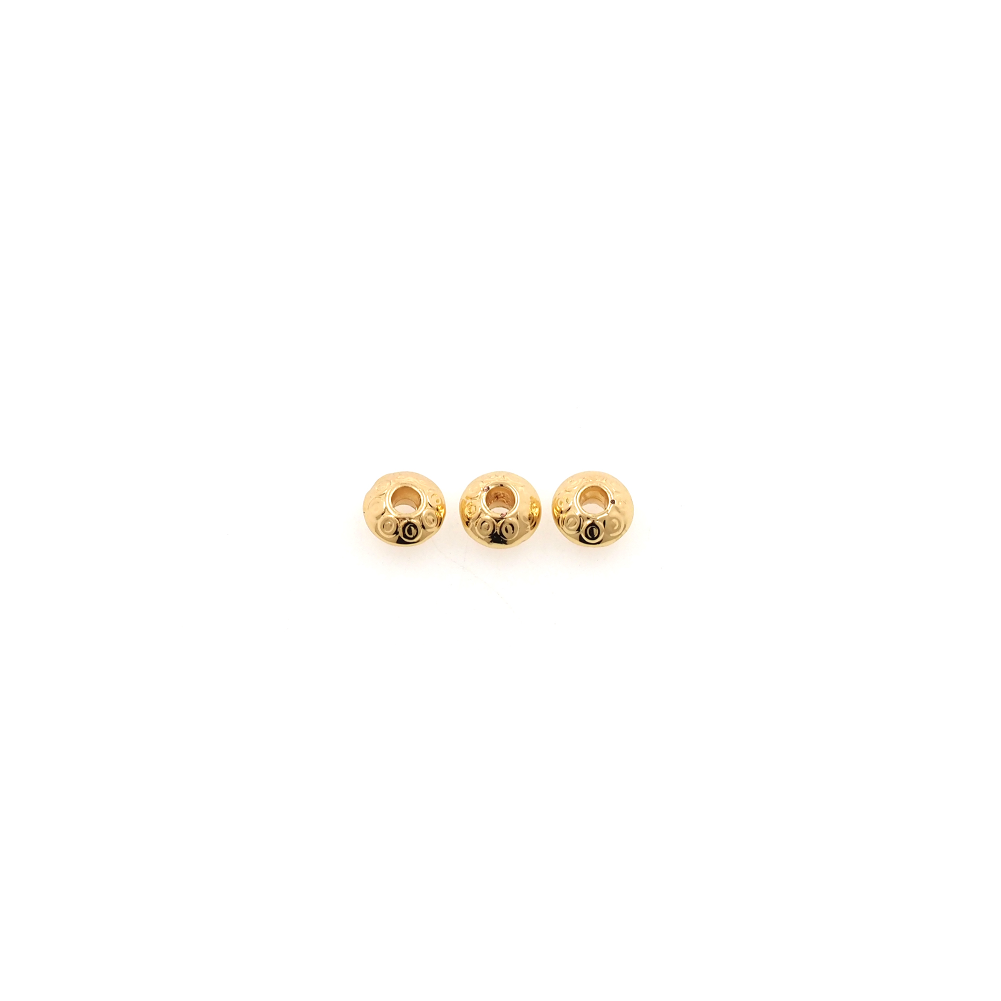 10pcs 18K Gold Filled Round Flat Beads,Oblate Bead for Bracelet Jewelry Necklace Making Supply