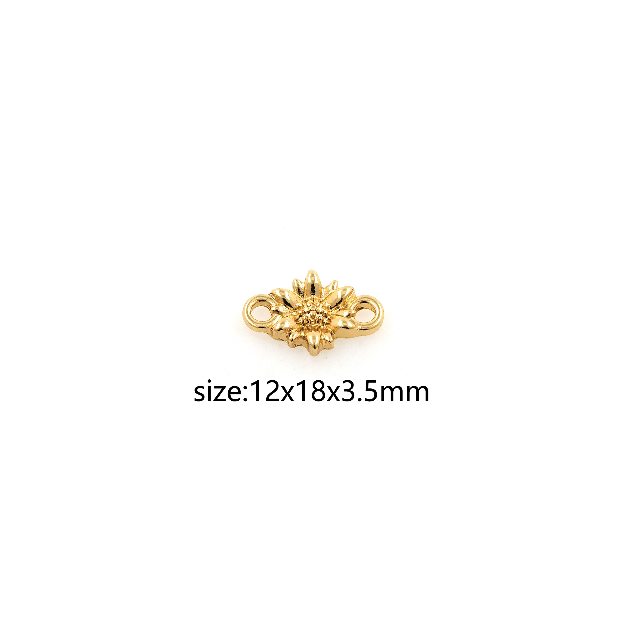 18K Gold Filled Sunflower Connector,Flower Charm Necklace Bracelet for DIY Jewelry Making Supply