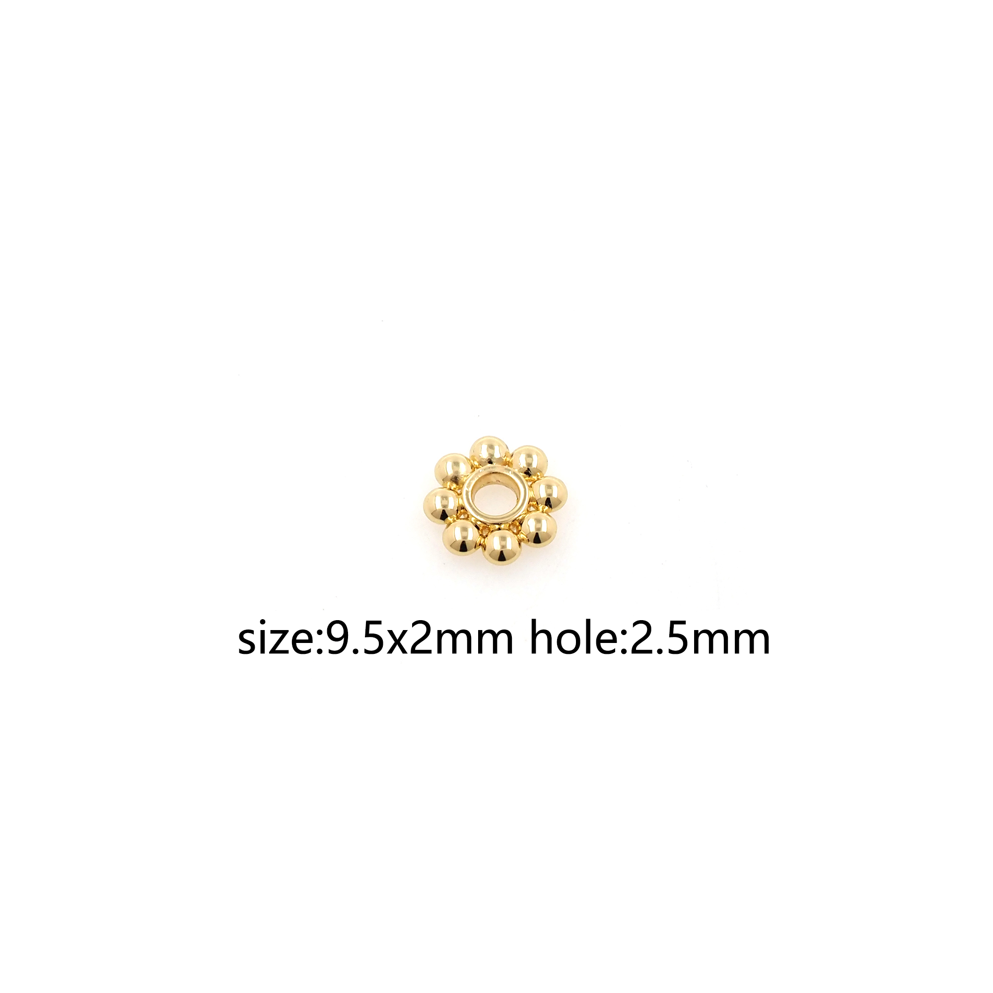 10pcs 18K Gold Filled Flower Spacer Beads,Floral Bead for Bracelet Jewelry Necklace Making Supply