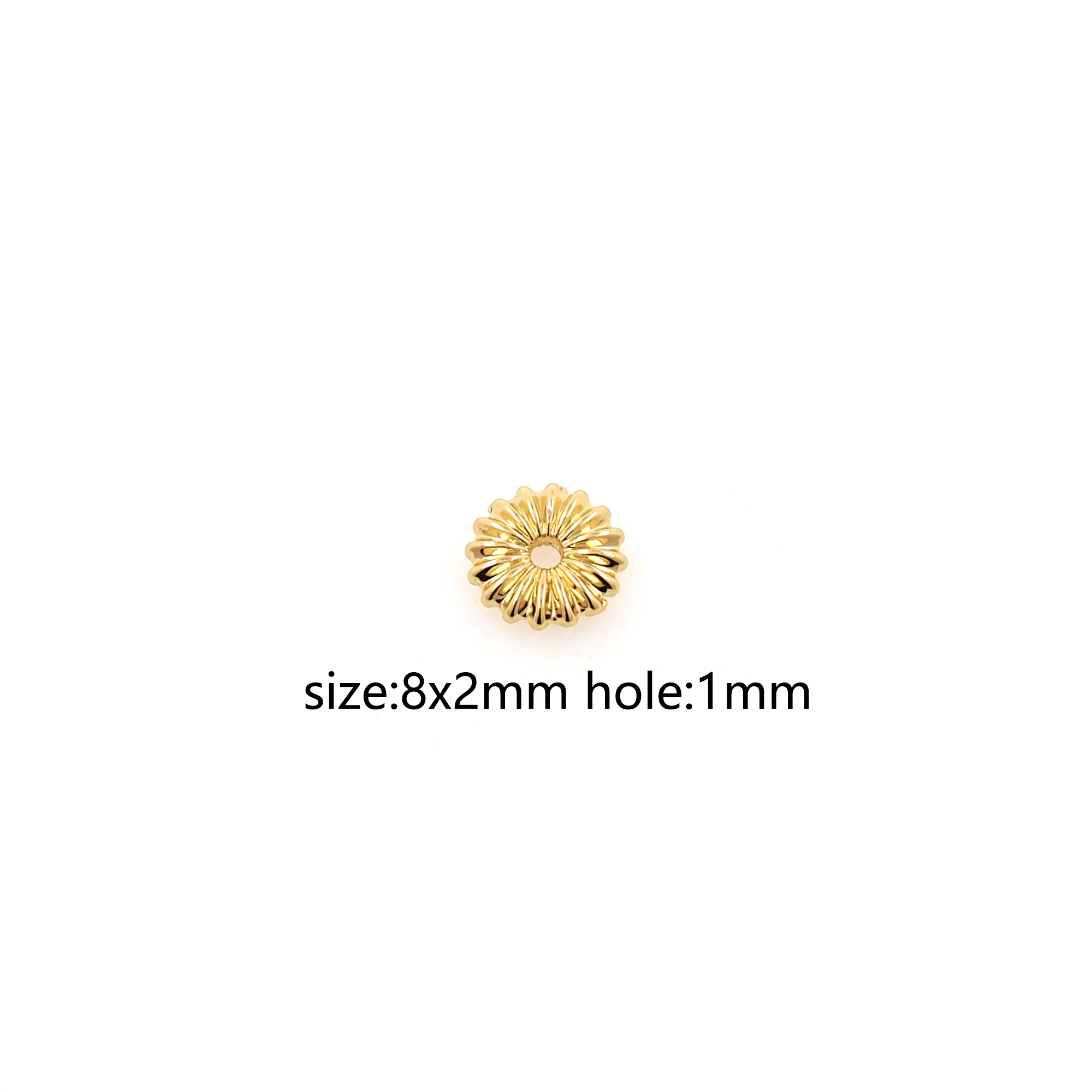 10pcs 18K Gold Filled Flower Spacer Beads,Floral Bead for Bracelet Jewelry Necklace Making Supply