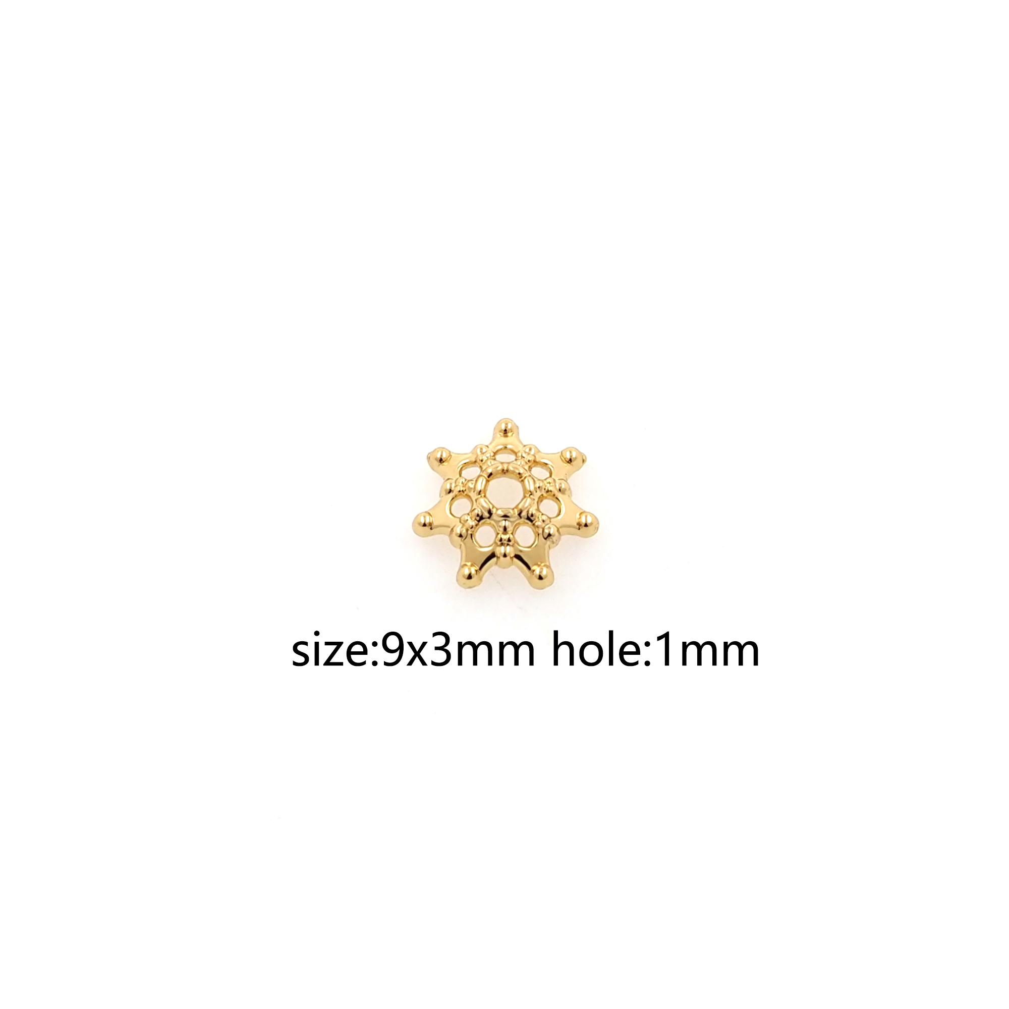 10pcs 18K Gold Filled Pearl Caps,Flower Bead Caps for Bracelet Jewelry Necklace Making Supply