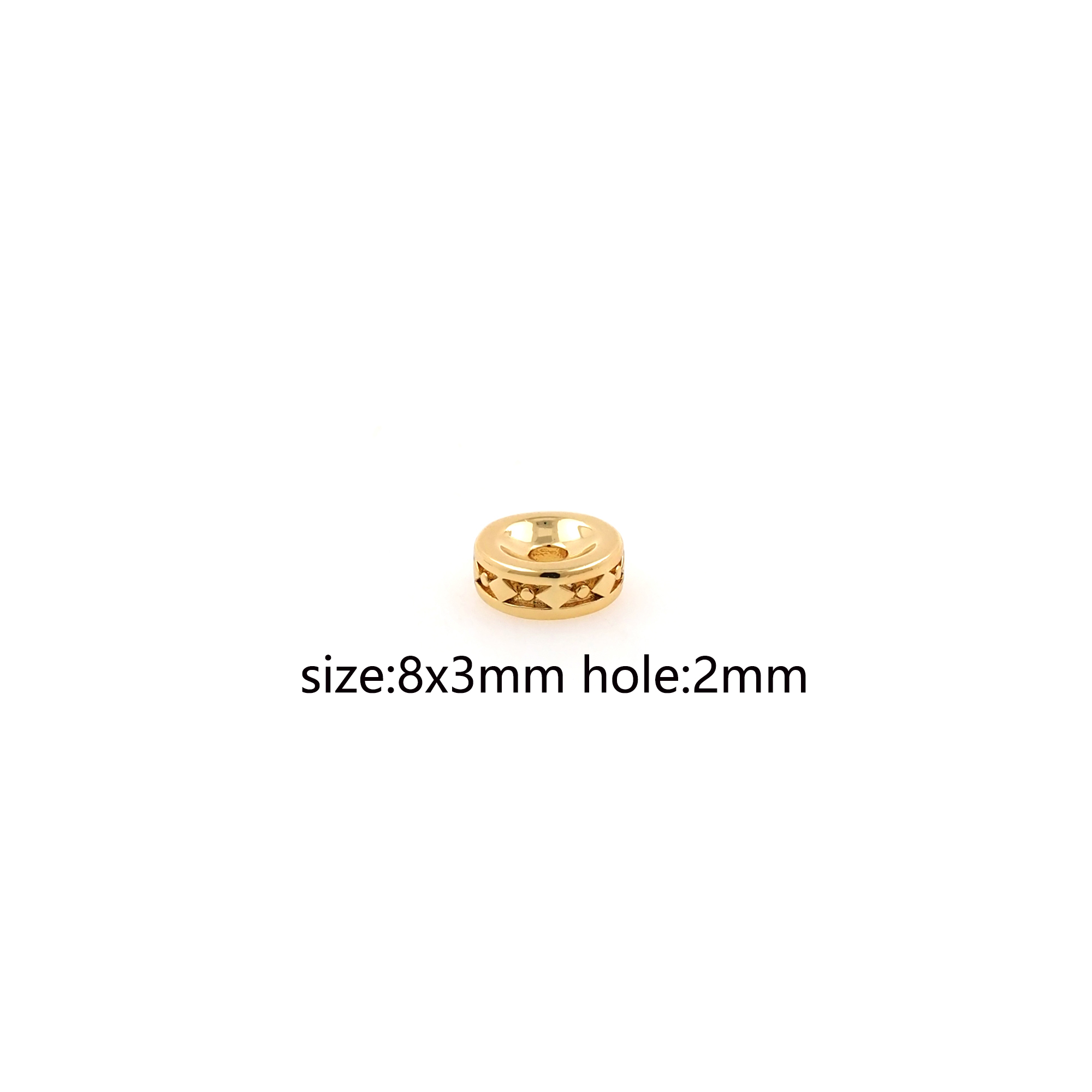 18K Gold Filled Round Spacer Beads,Round Flat Bead for Bracelet Jewelry Necklace Making Supply