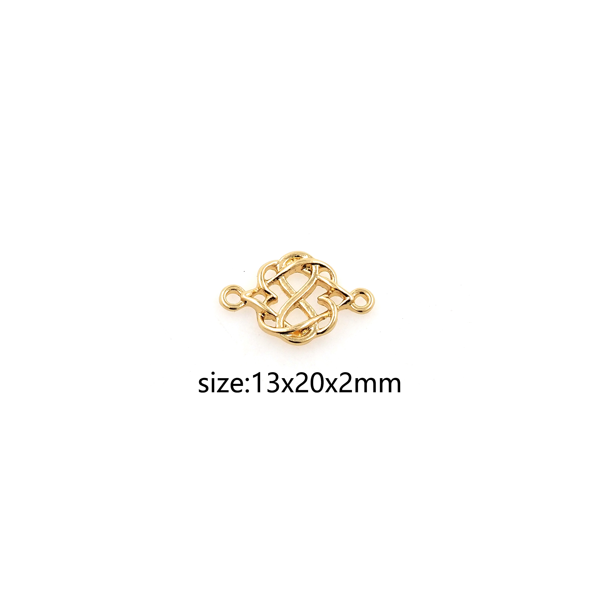 18K Gold Filled Filigree Connector,Geometric Charm Necklace Bracelet for DIY Jewelry Making Supply