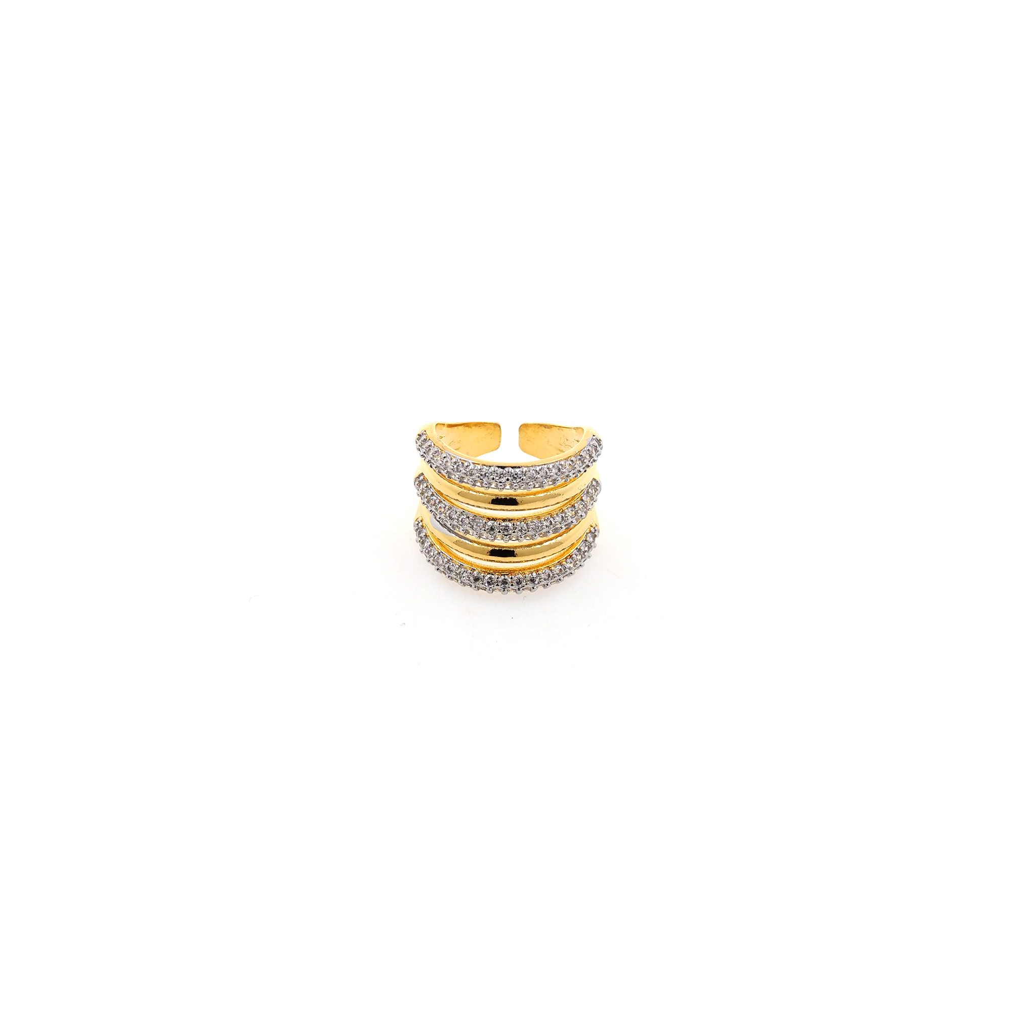 18K Gold Filled Thick CZ Ring,Minimalist Ring,Dainty Zirconia Ring,Open Ring,Adjustable Ring