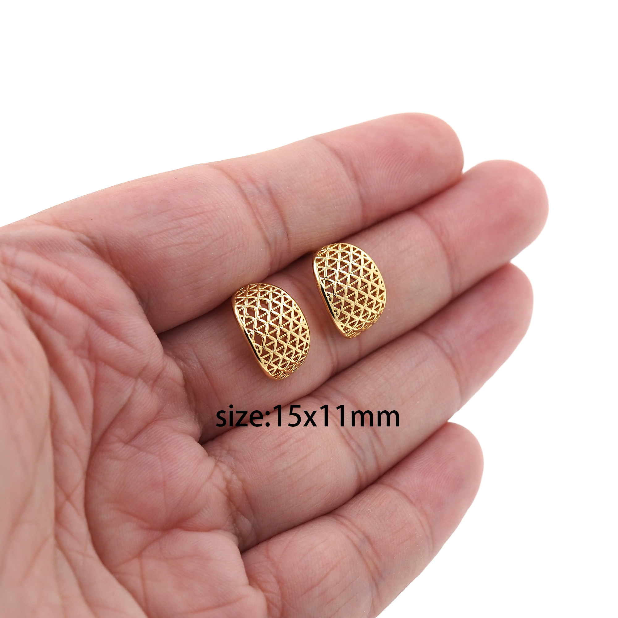 18K Gold Filled Mesh Stud Earrings,Dainty Earrings,Gold Stud Earrings,Minimalist Earrings