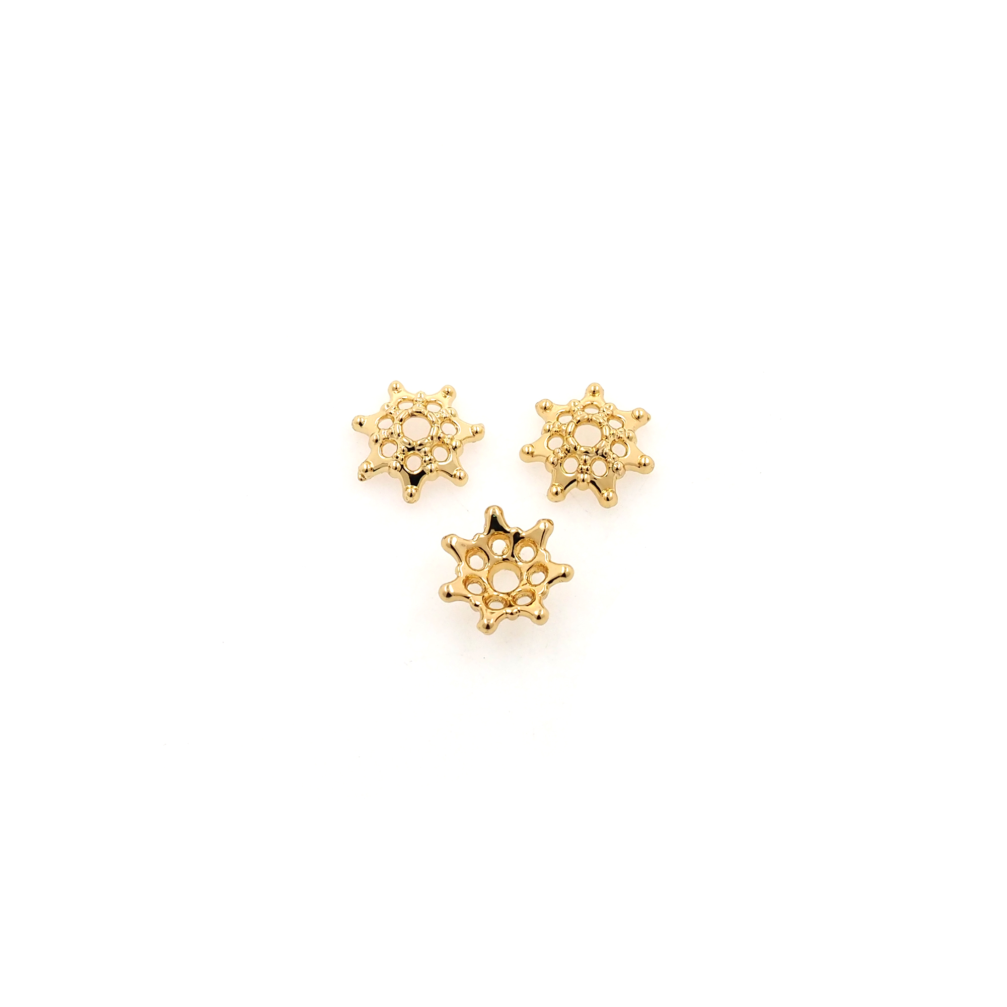 10pcs 18K Gold Filled Pearl Caps,Flower Bead Caps for Bracelet Jewelry Necklace Making Supply