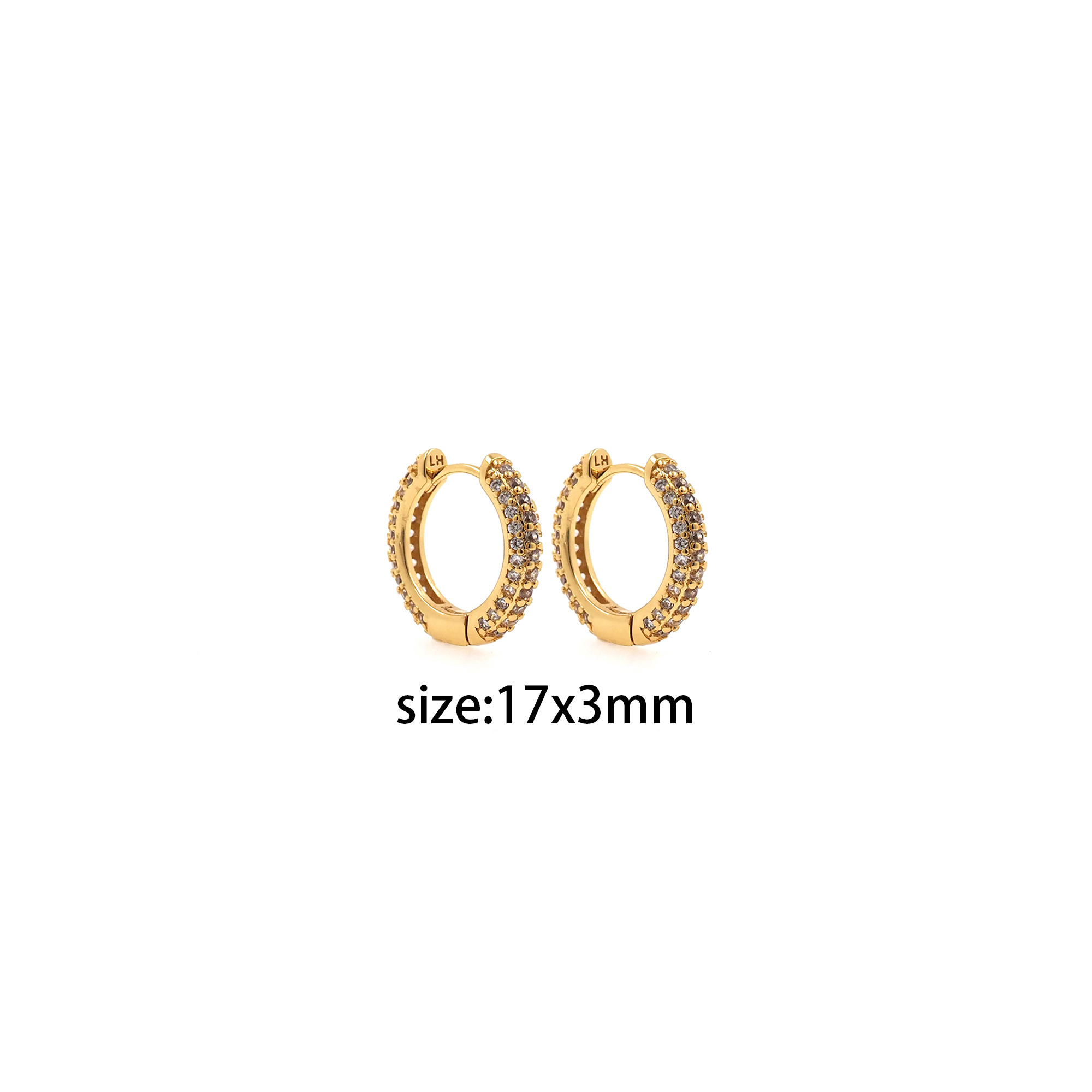 18K Gold Filled Round CZ Hoop Earrings,Dainty Zirconia Earrings,Gold Hoops,Dainty CZ Hoops Huggie