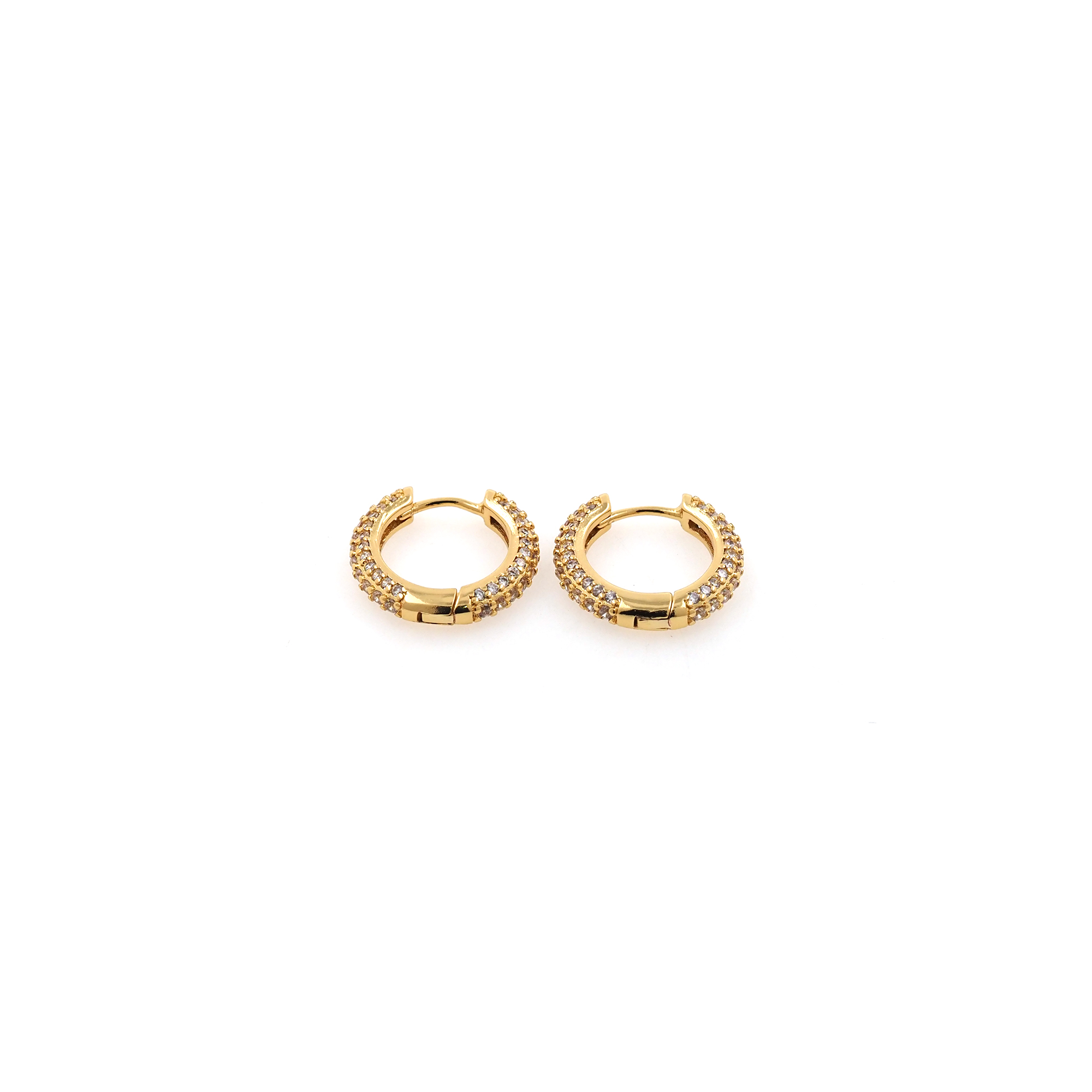 18K Gold Filled Round CZ Hoop Earrings,Dainty Zirconia Earrings,Gold Hoops,Dainty CZ Hoops Huggie