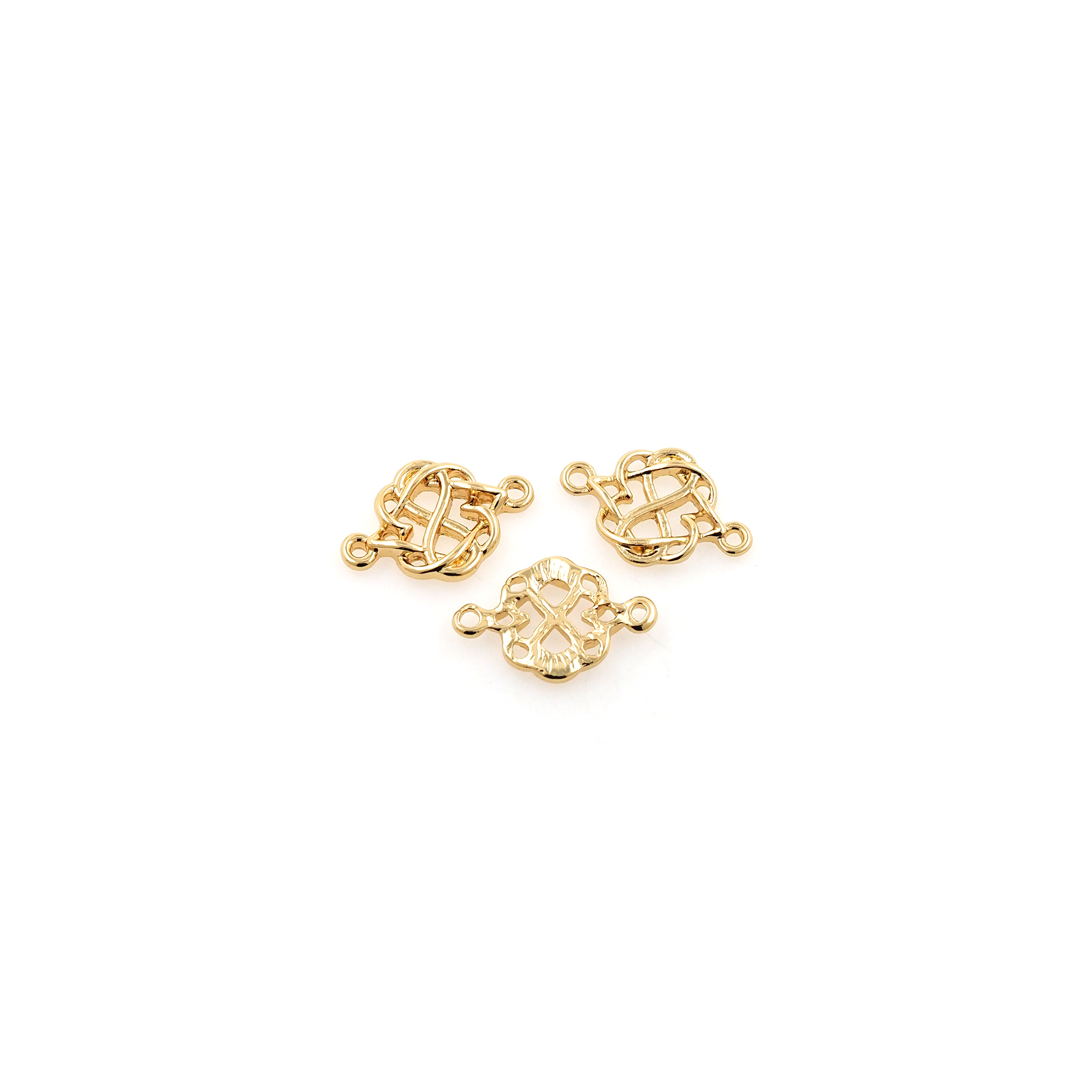 18K Gold Filled Filigree Connector,Geometric Charm Necklace Bracelet for DIY Jewelry Making Supply