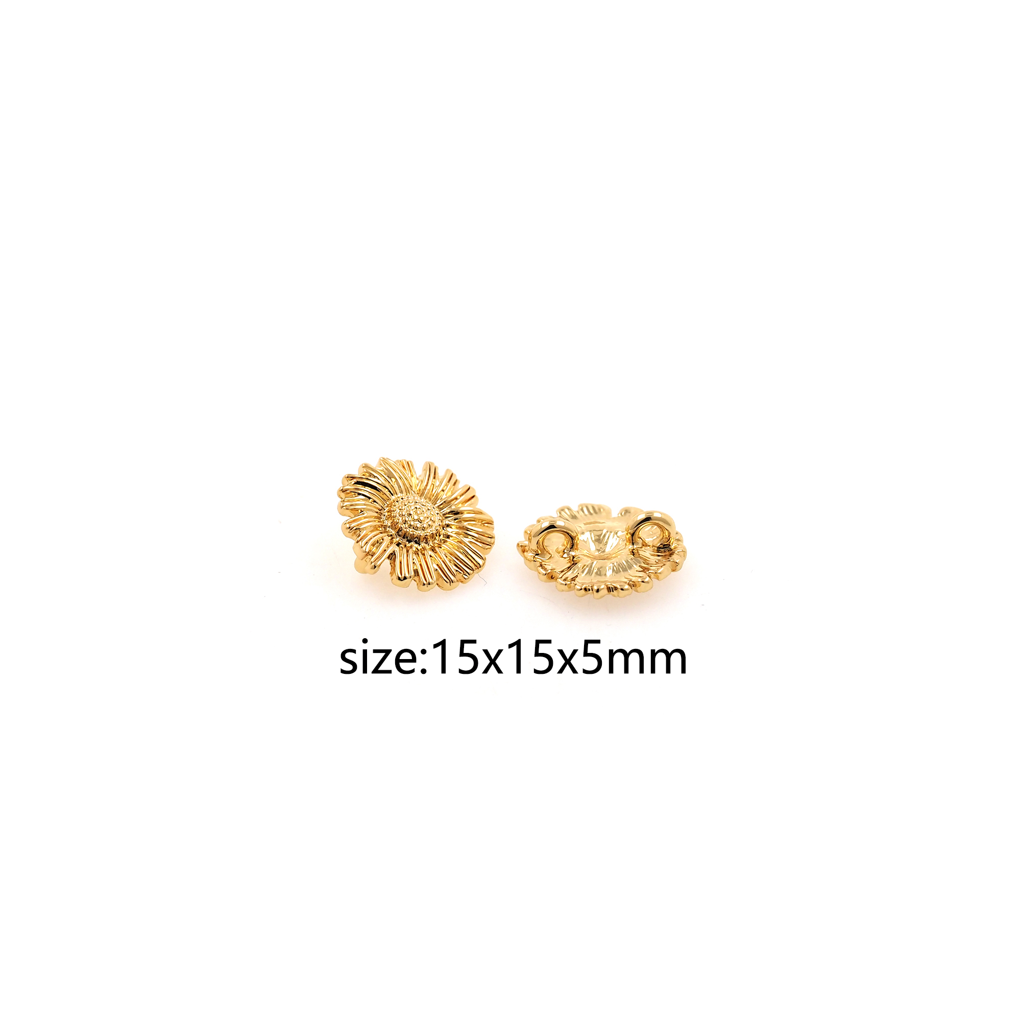 18K Gold Filled Flower Button Beads,Button Bead for Bracelet Jewelry Necklace Making Supply