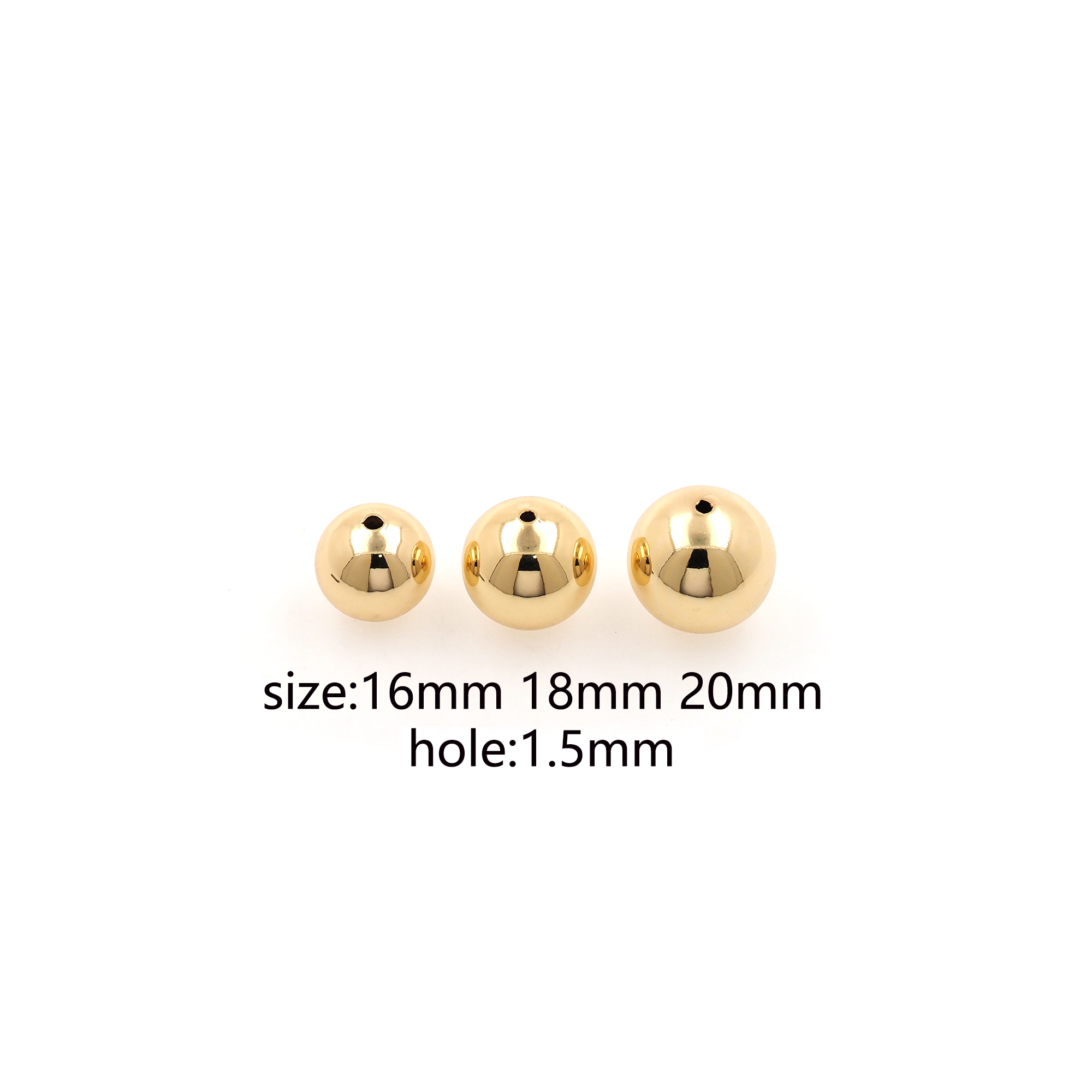 20pcs 18K Gold Filled Round Spacer Beads,Gold Beads,Ball Bead for Bracelet Jewelry Necklace Making Supply