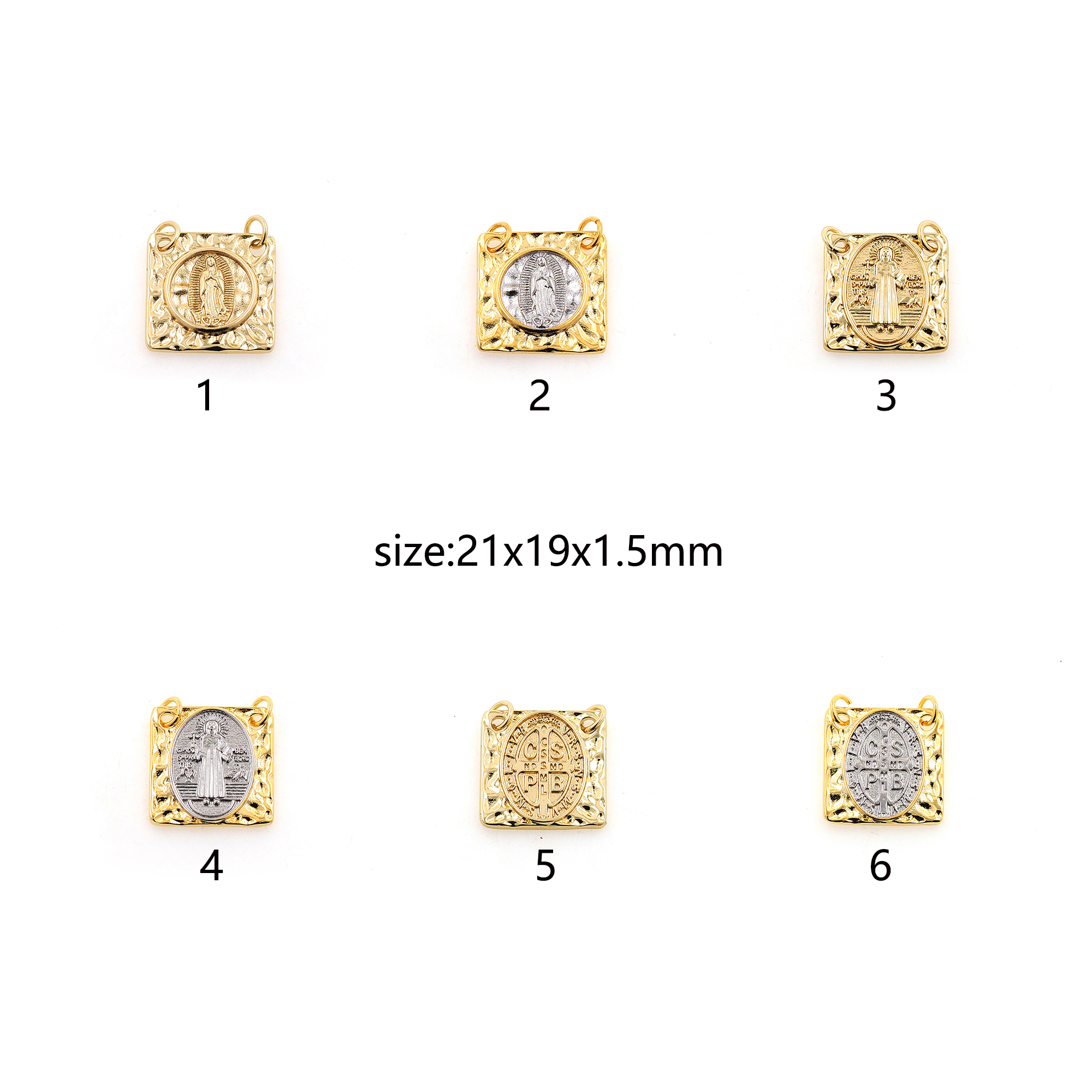 18K Gold Filled Virgin Mary Pendant,Religious Chamr Earrings Necklace for DIY Jewelry Making Supply