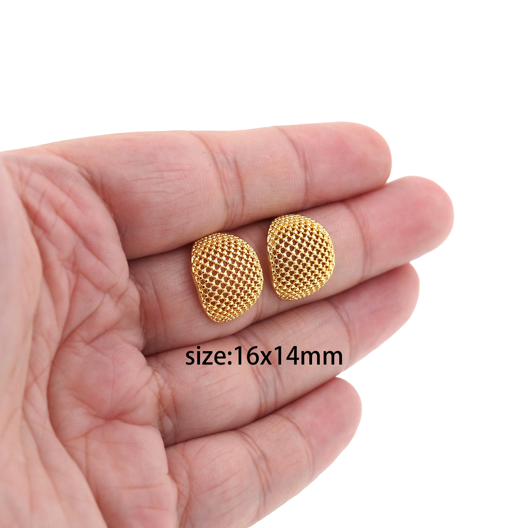 18K Gold Filled Mesh Stud Earrings,Dainty Earrings,Gold Stud Earrings,Minimalist Earrings