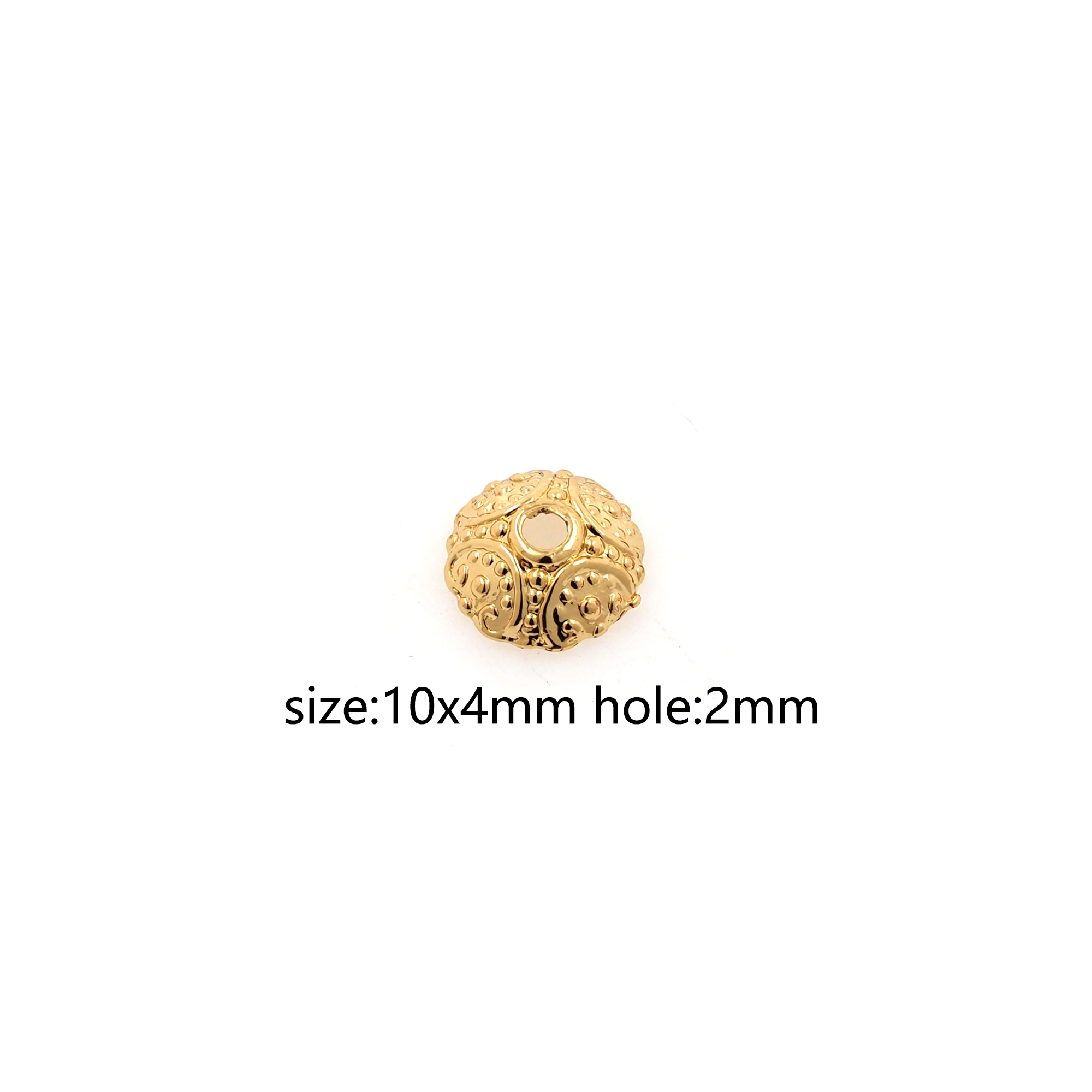 10pcs 18K Gold Filled Pearl Caps,Round Bead Caps for Bracelet Jewelry Necklace Making Supply