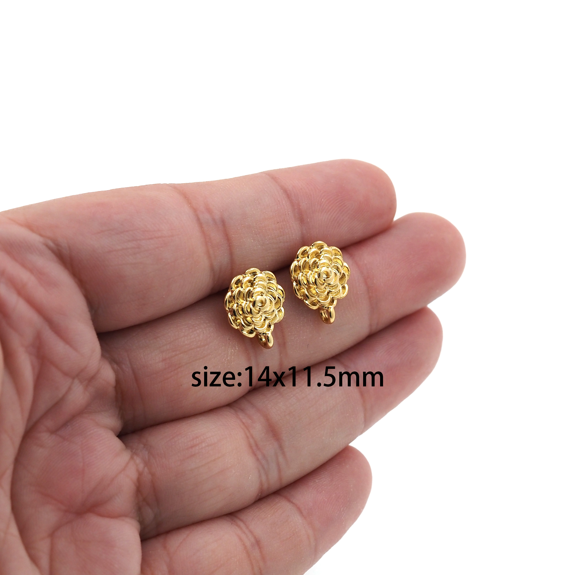 18K Gold Filled Flower Stud Earrings,Flower Earrings,Dainty Earrings,Minimalist Earring,Gift for Wife