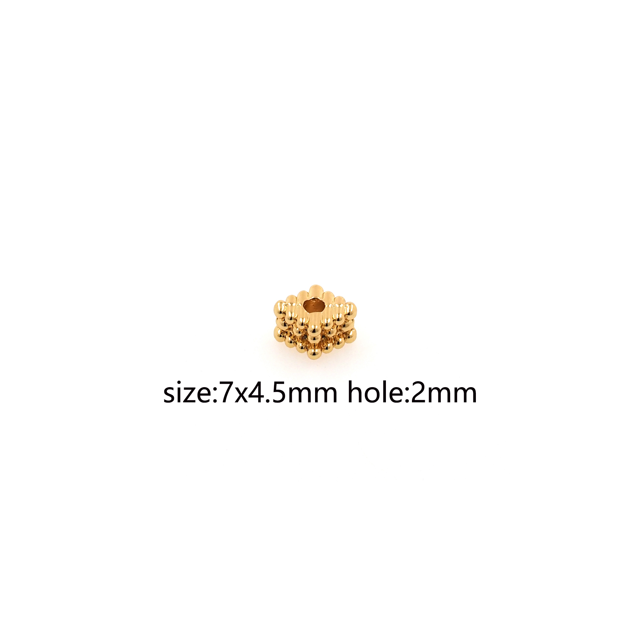 10pcs 18K Gold Filled Square Spacer Beads,Square Bead for Bracelet Jewelry Necklace Making Supply