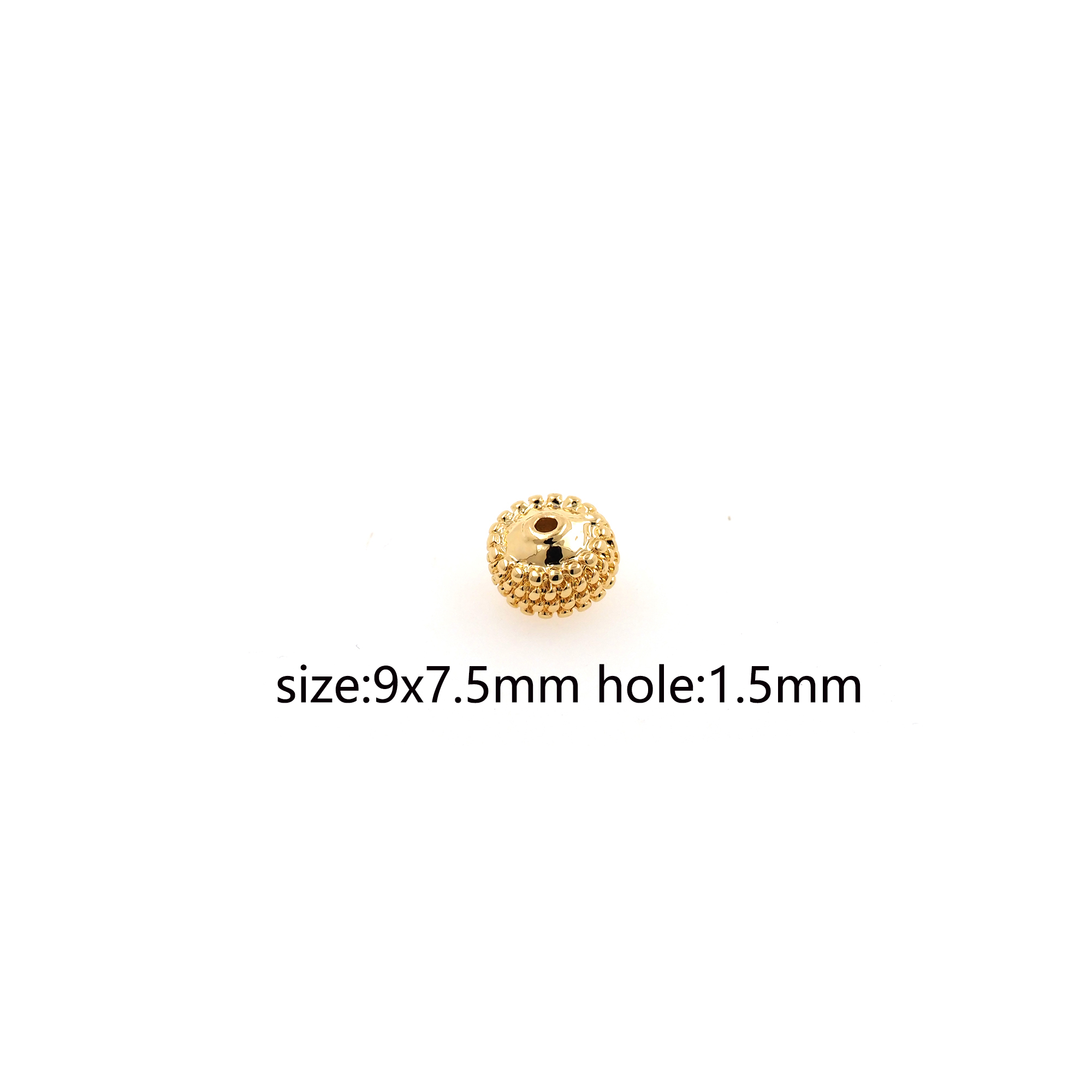 10pcs 18K Gold Filled Round Spacer Beads,Round Bead for Bracelet Jewelry Necklace Making Supply