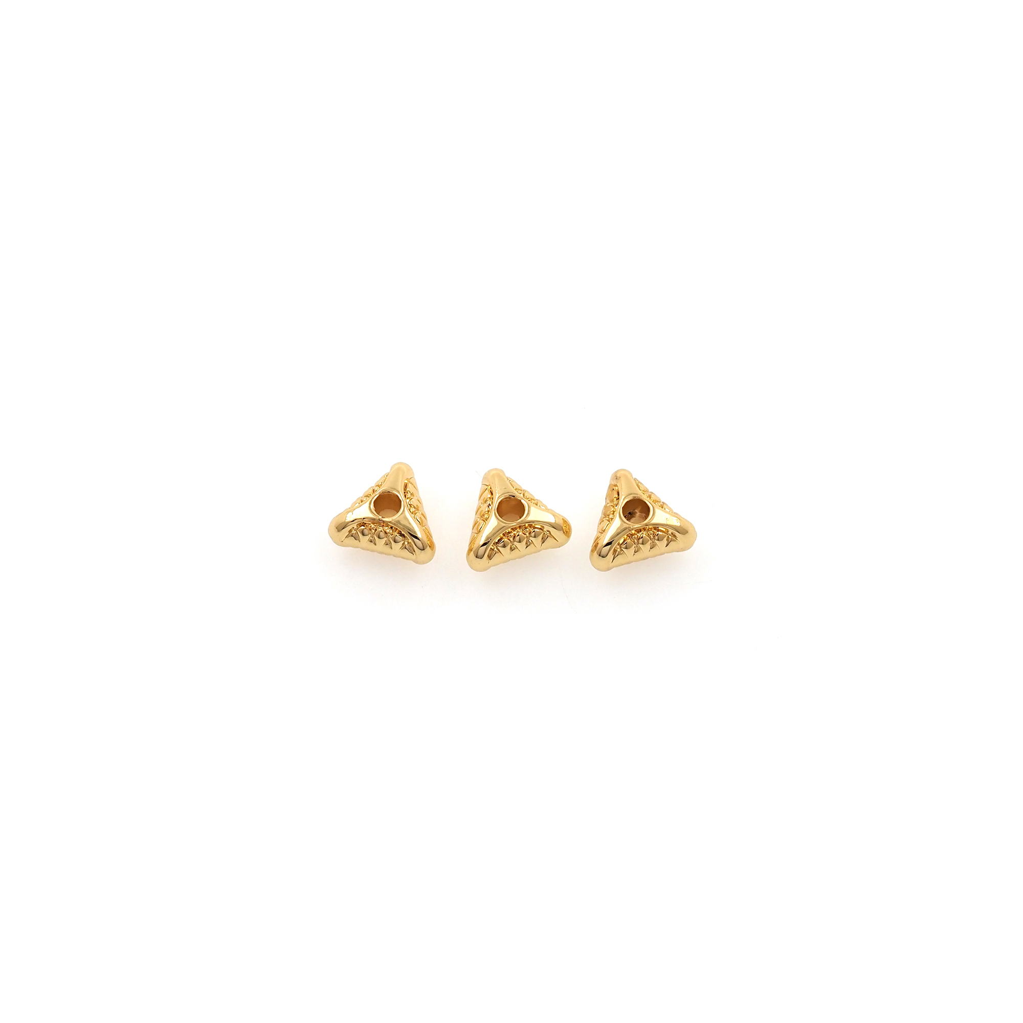 5pcs 18K Gold Filled Triangle Spacer Beads,Triangle Bead for Bracelet Jewelry Necklace Making Supply