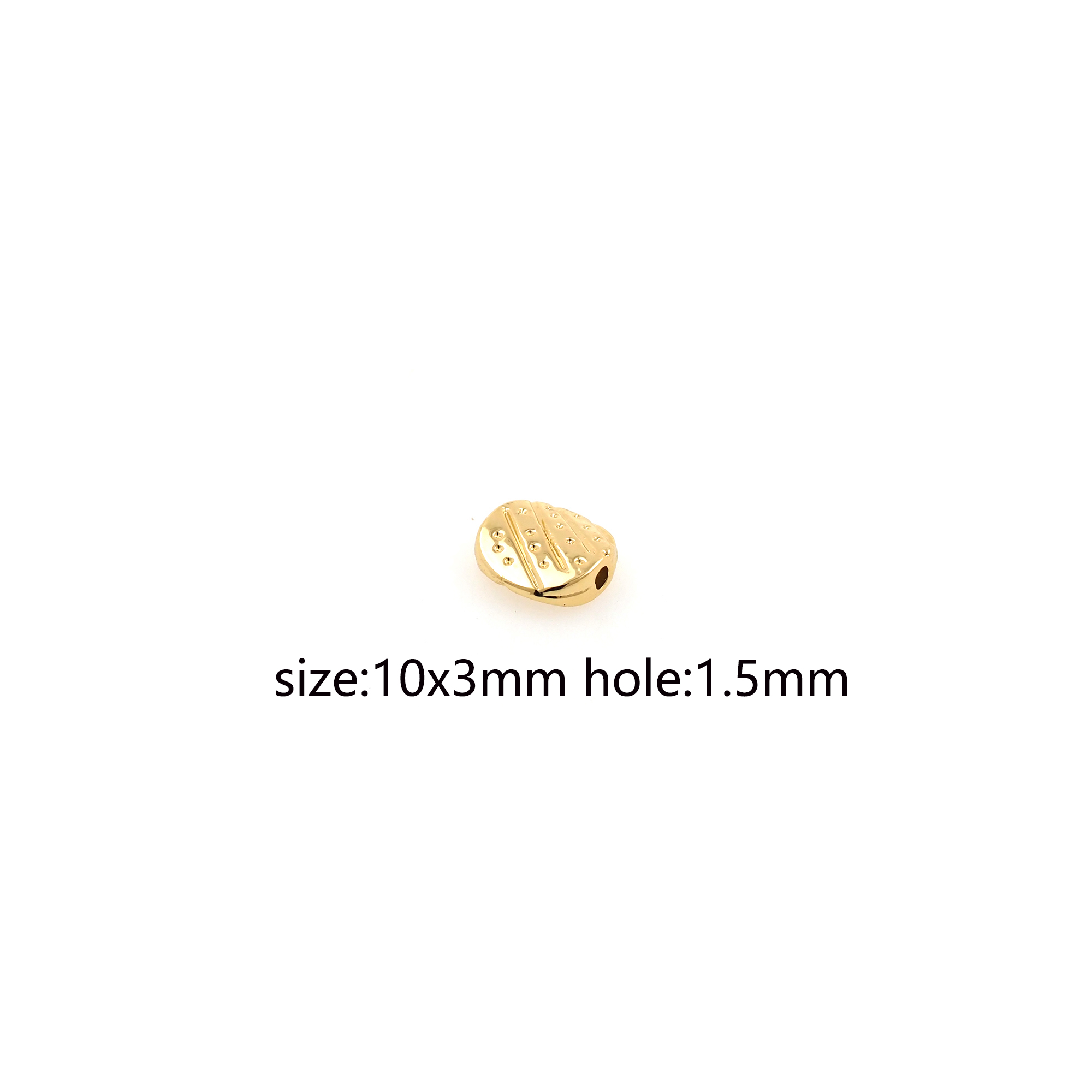 10pcs 18K Gold Filled Geometric Spacer Beads,Irregular Bead for Bracelet Jewelry Necklace Making Supply