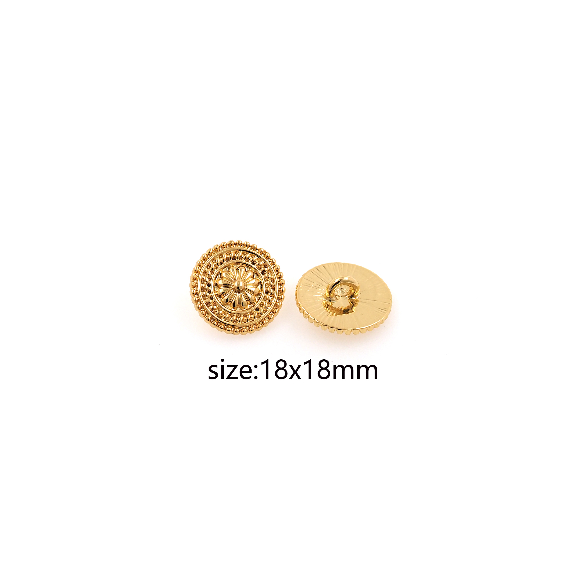 18K Gold Filled Flower Button Beads,Button Bead for Bracelet Jewelry Necklace Making Supply