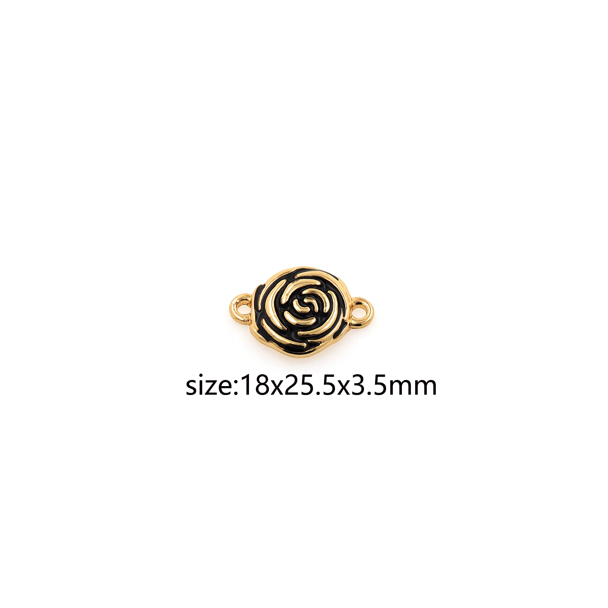 18K Gold Filled Rose Connector,Dainty Flower Charm Necklace Bracelet for DIY Jewelry Making Supply