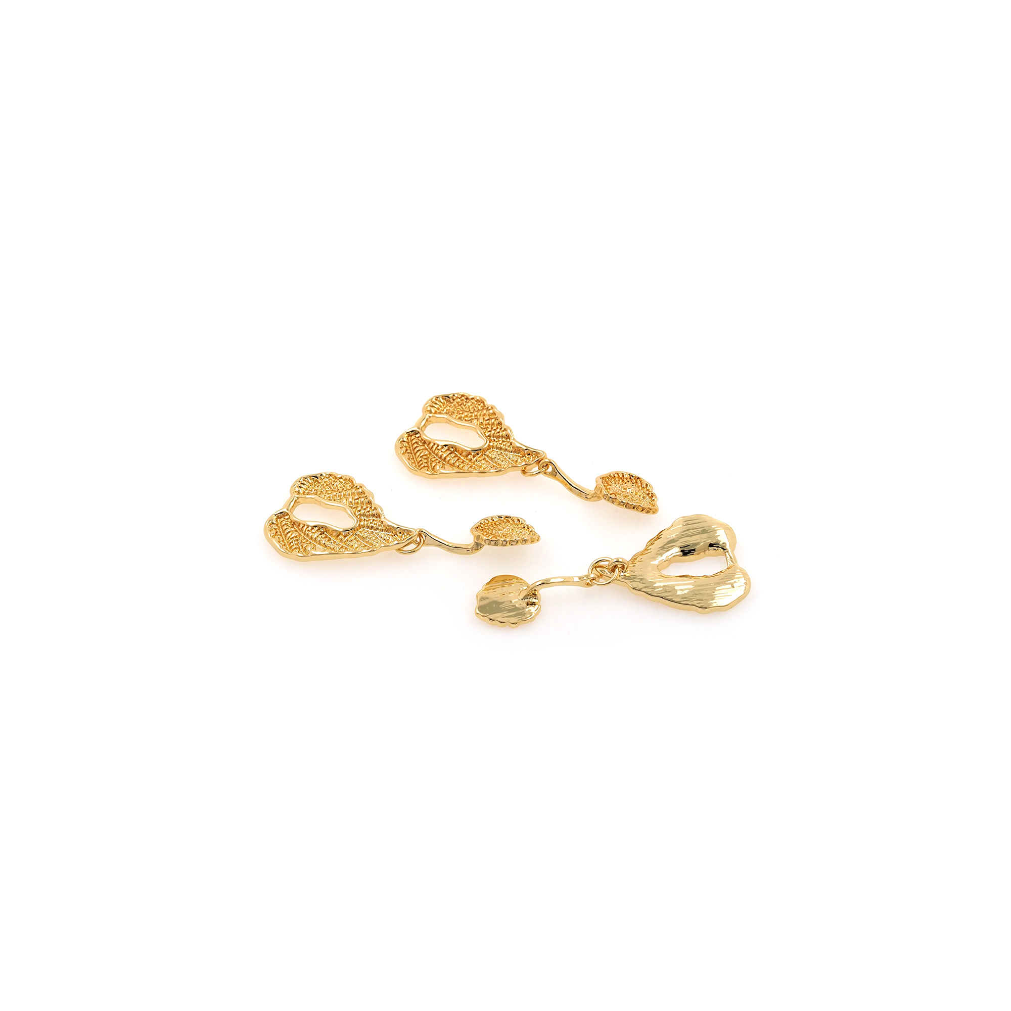 18K Gold Filled Leaf Pendant,Plant Charm,Dainty Leaf Earrings Necklace for DIY Jewelry Making Supply