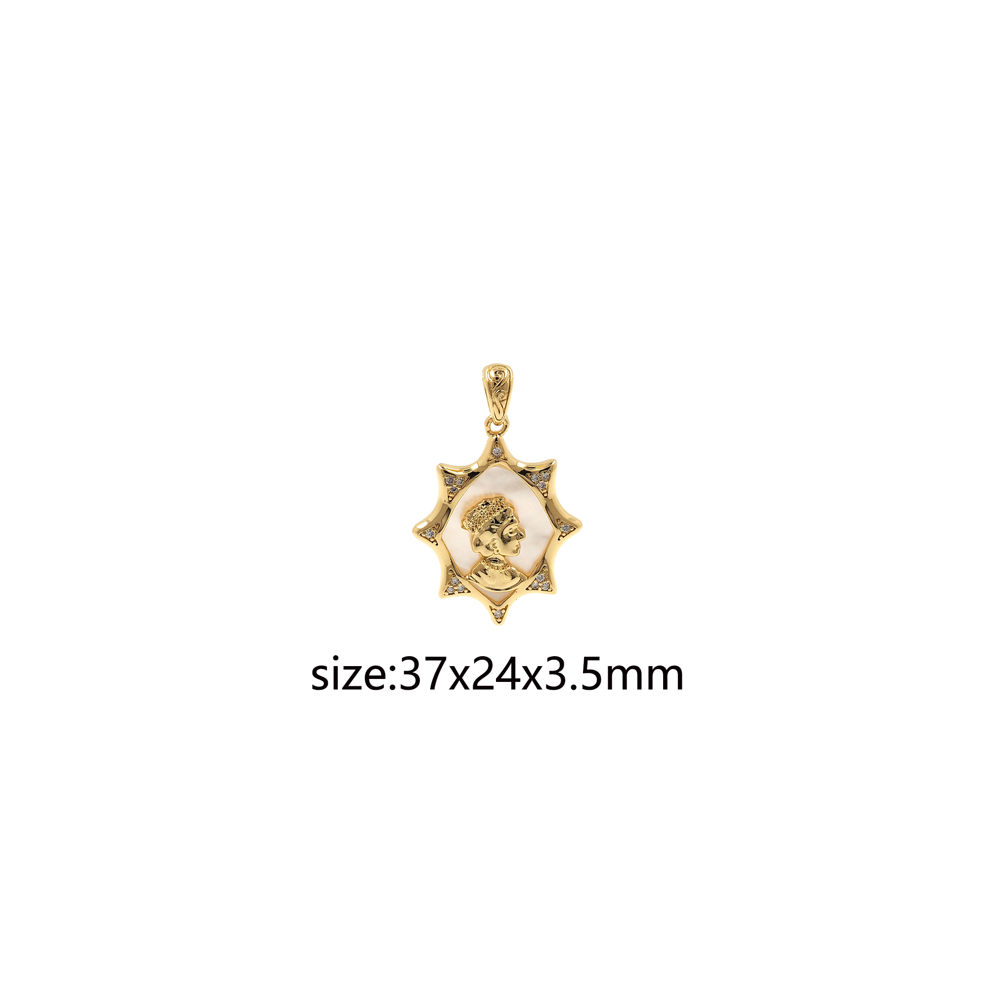 18K Gold Filled Queen Pendant,Dainty Queen Charm Earrings Necklace for DIY Jewelry Making Supply