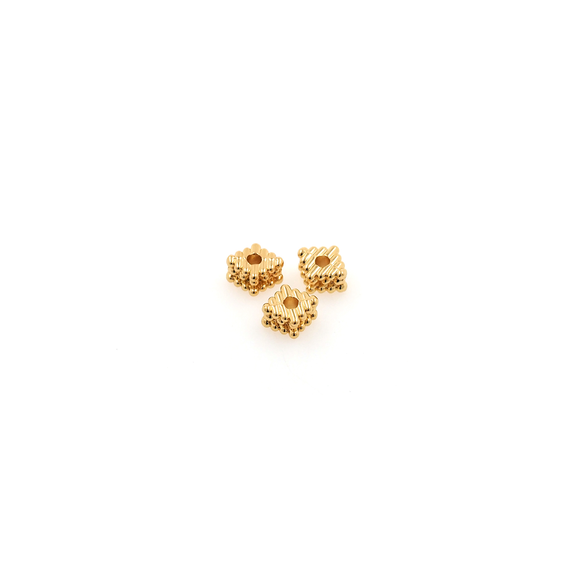 10pcs 18K Gold Filled Square Spacer Beads,Square Bead for Bracelet Jewelry Necklace Making Supply