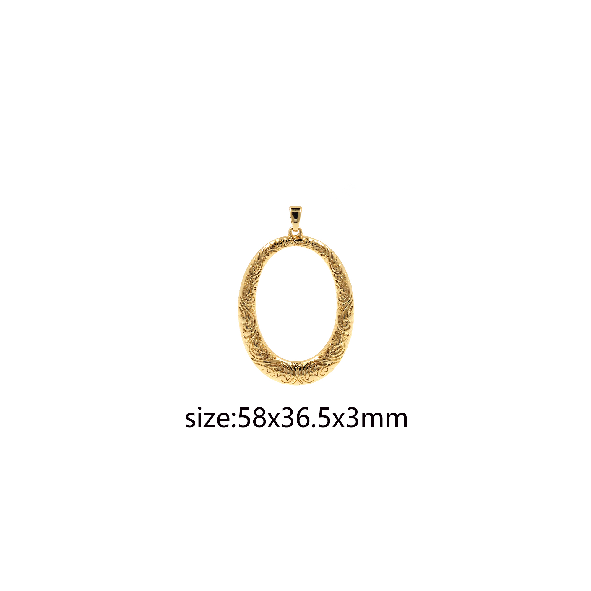 18K Gold Filled Oval Pendant,Dainty Oval Charm Earrings Necklace for DIY Jewelry Making Supply