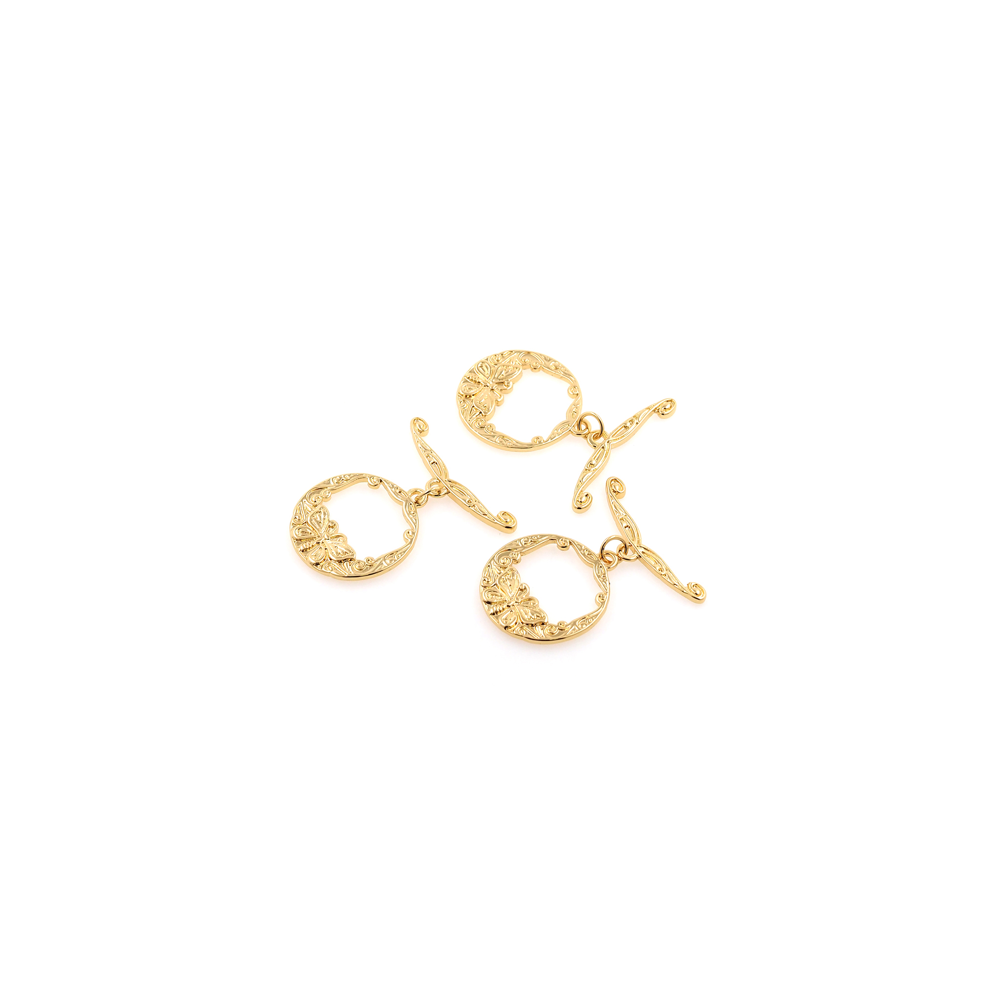 18K Gold Filled Round OT Clasps,Toggle Buckle Bracelet Necklace for DIY Jewelry Finding Necklace Bracelet