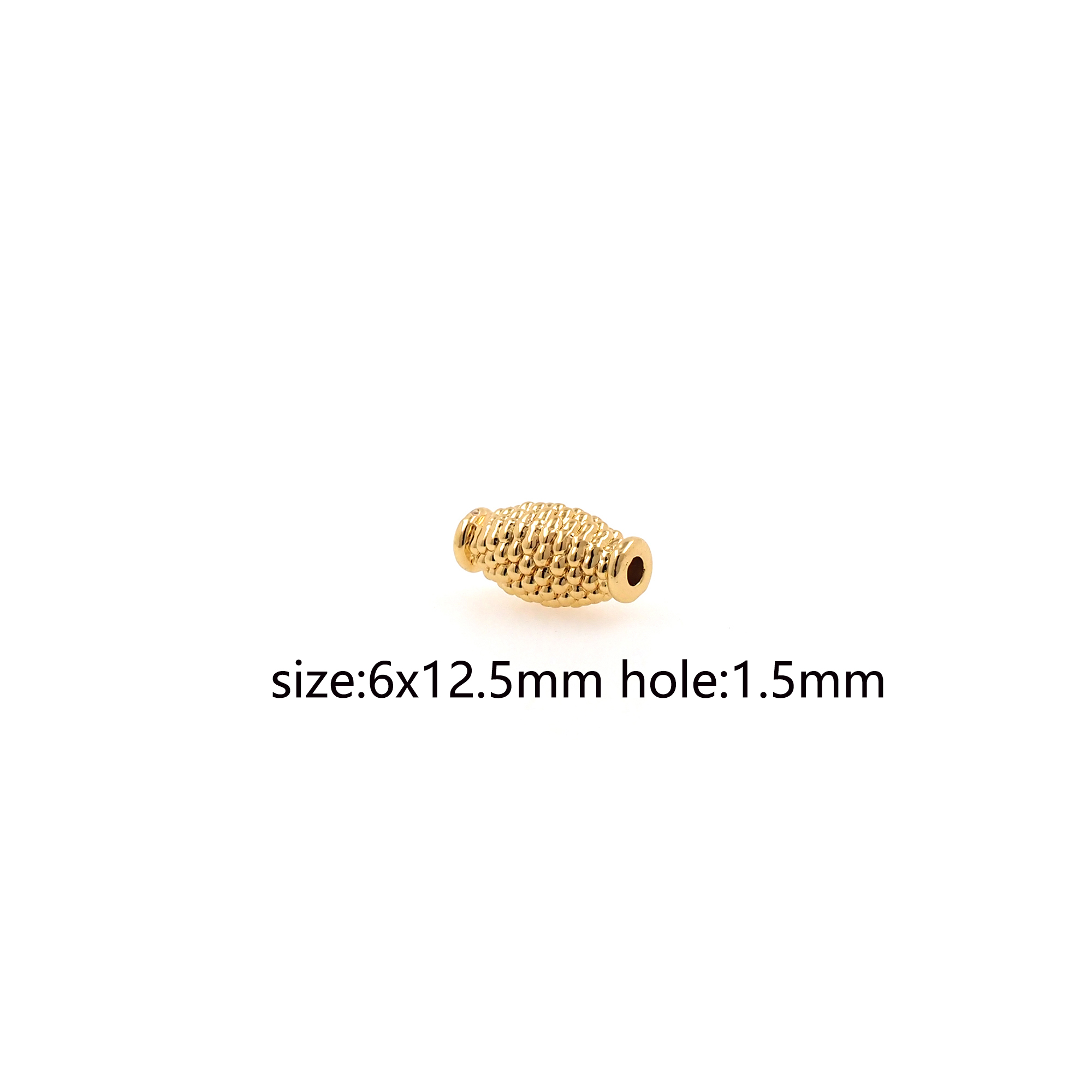 5pcs 18K Gold Filled Cylinder Spacer Beads,Barrel Beads for Bracelet Jewelry Necklace Making Supply