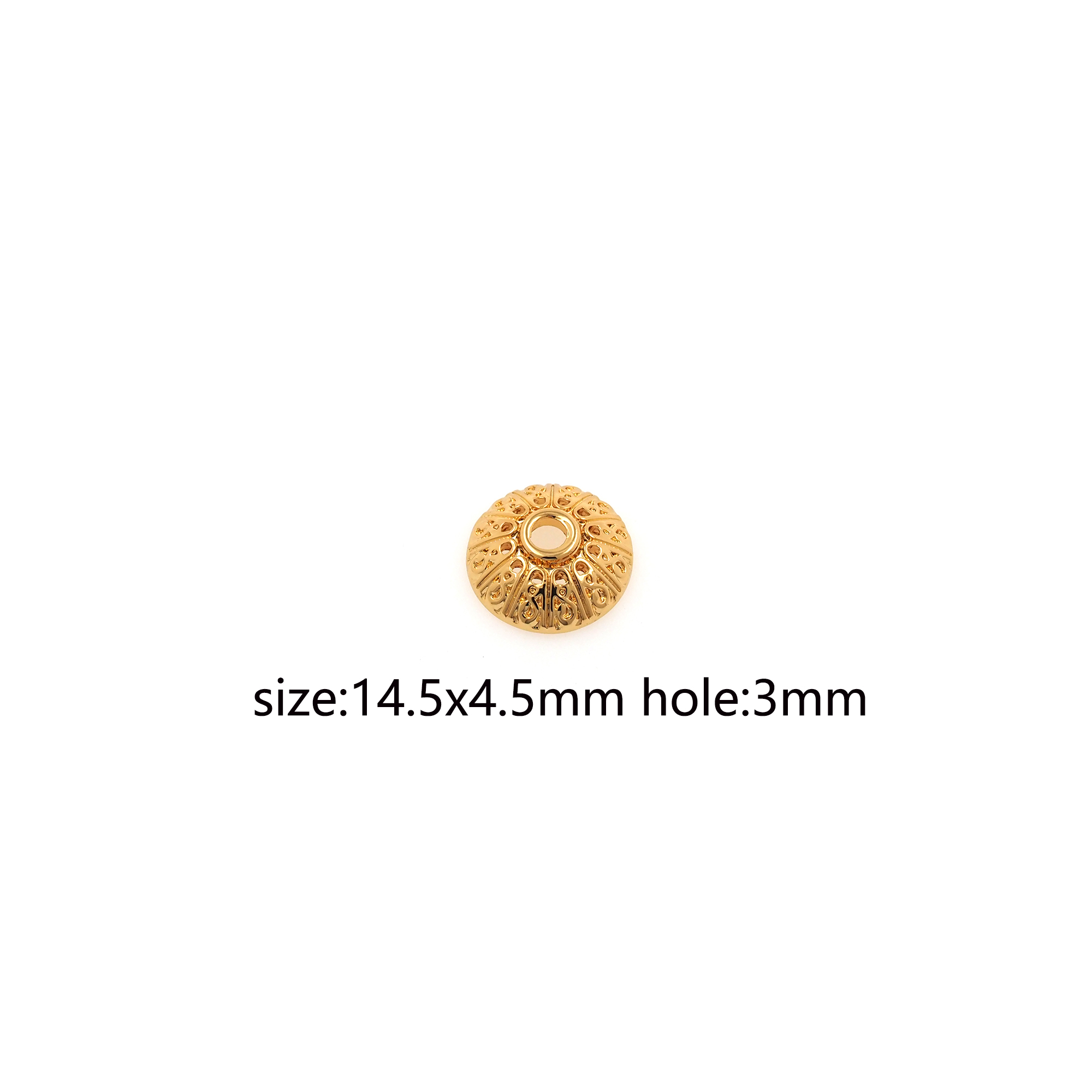 10pcs 18K Gold Filled Pearl Caps,Round Bead Caps for Bracelet Jewelry Necklace Making Supply