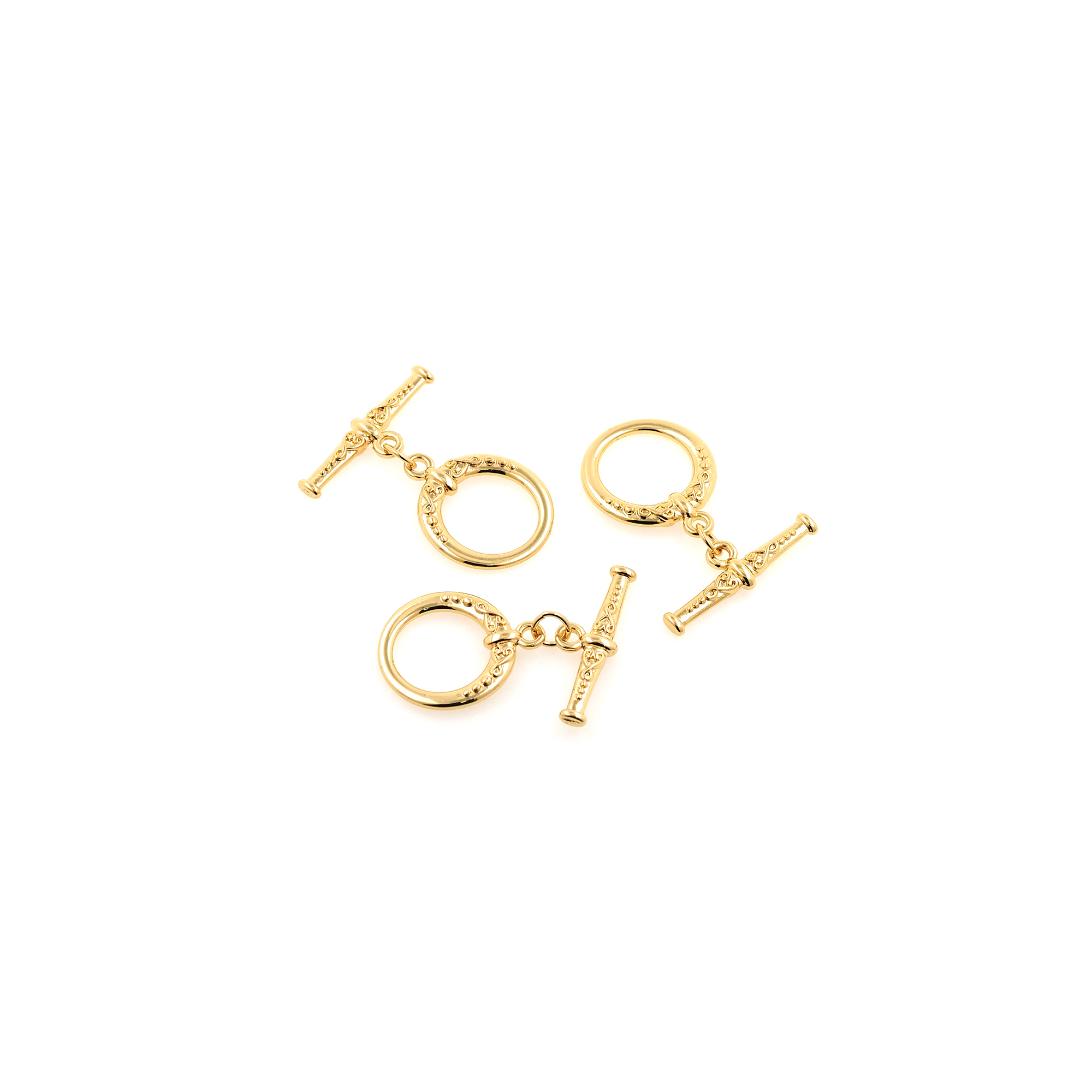 18K Gold Filled Round OT Clasps,Toggle Buckle Bracelet Necklace for DIY Jewelry Finding Necklace Bracelet