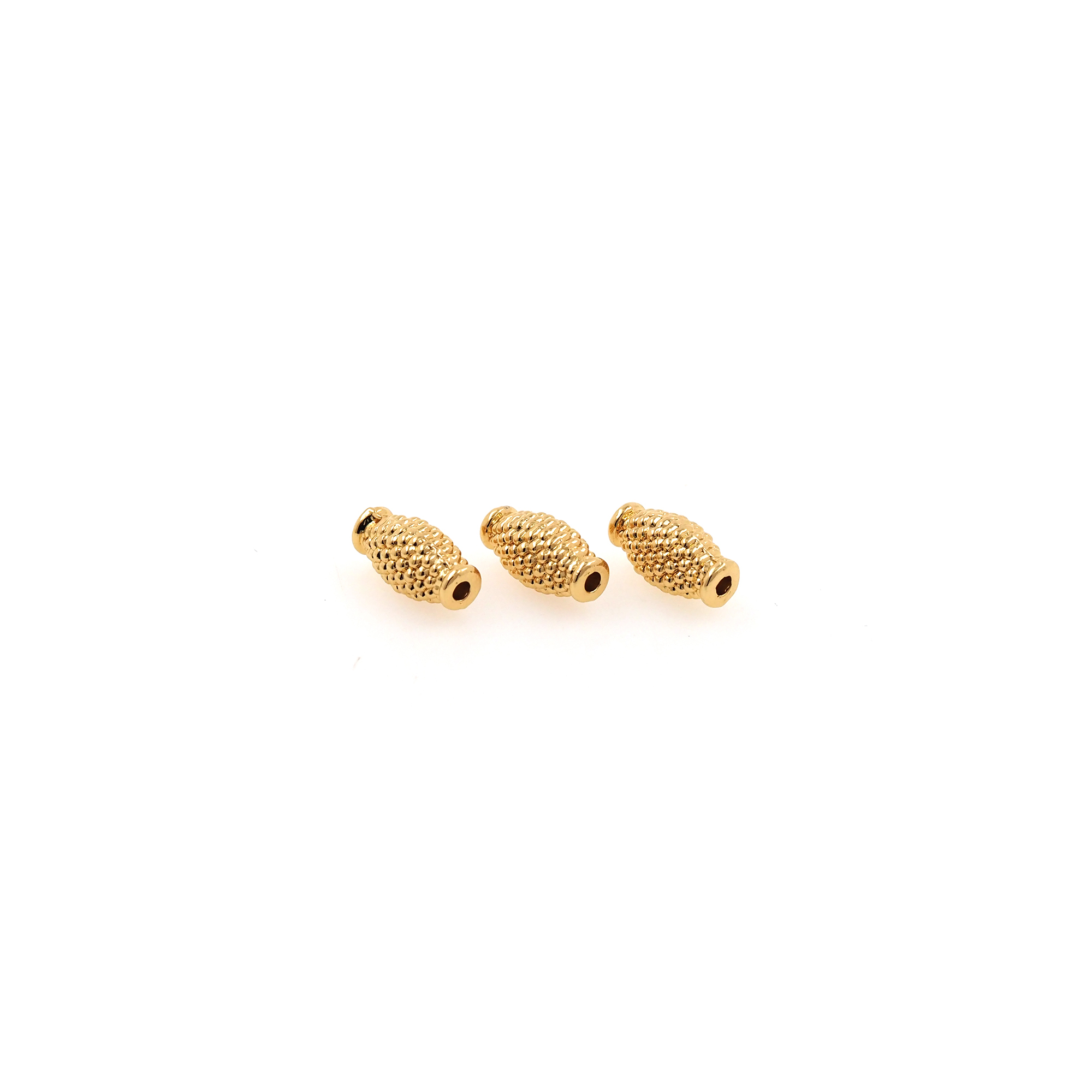 5pcs 18K Gold Filled Cylinder Spacer Beads,Barrel Beads for Bracelet Jewelry Necklace Making Supply