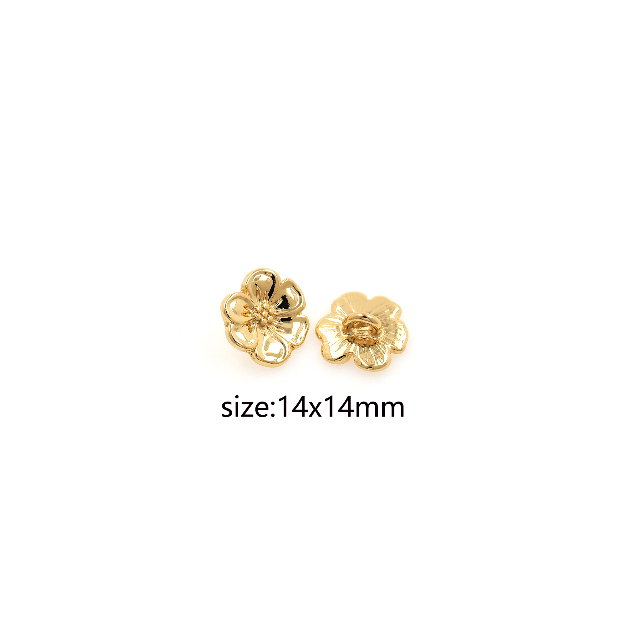18K Gold Filled Flower Button Beads,Button Bead for Bracelet Jewelry Necklace Making Supply