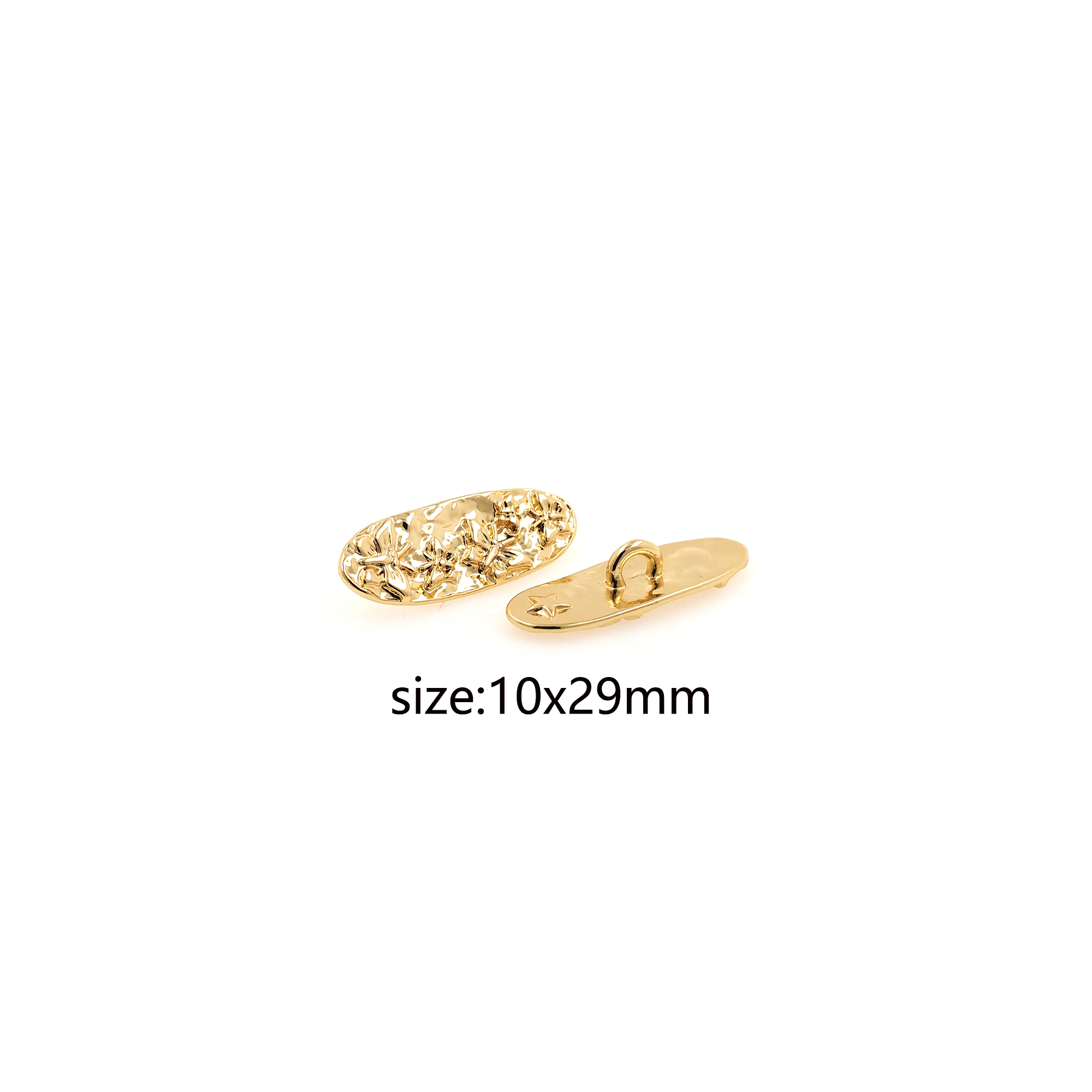 18K Gold Filled Oval Button Beads,Button Bead for Bracelet Jewelry Necklace Making Supply