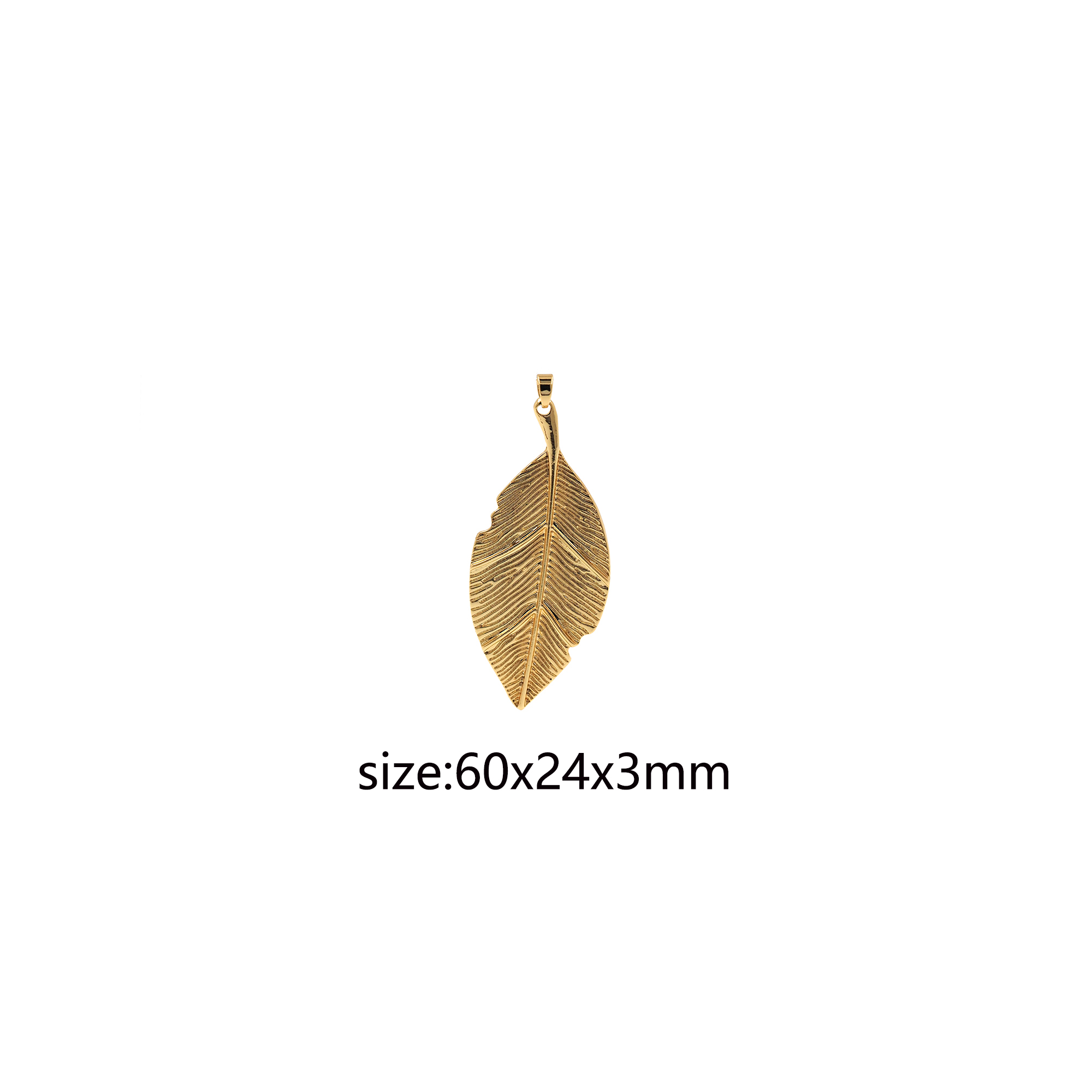 18K Gold Filled Leaf Pendant,Plant Charm,Dainty Leaf Earrings Necklace for DIY Jewelry Making Supply