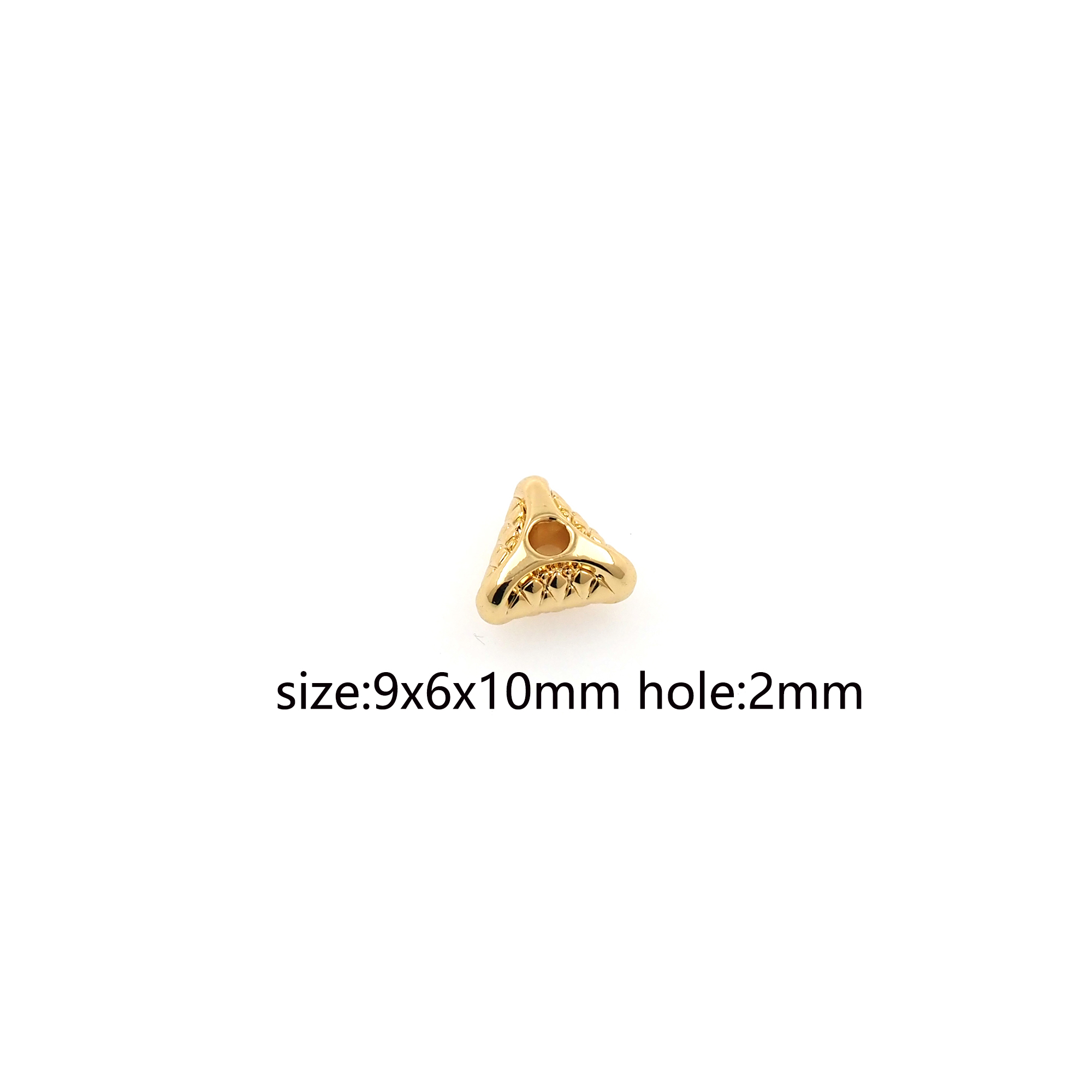 5pcs 18K Gold Filled Triangle Spacer Beads,Triangle Bead for Bracelet Jewelry Necklace Making Supply