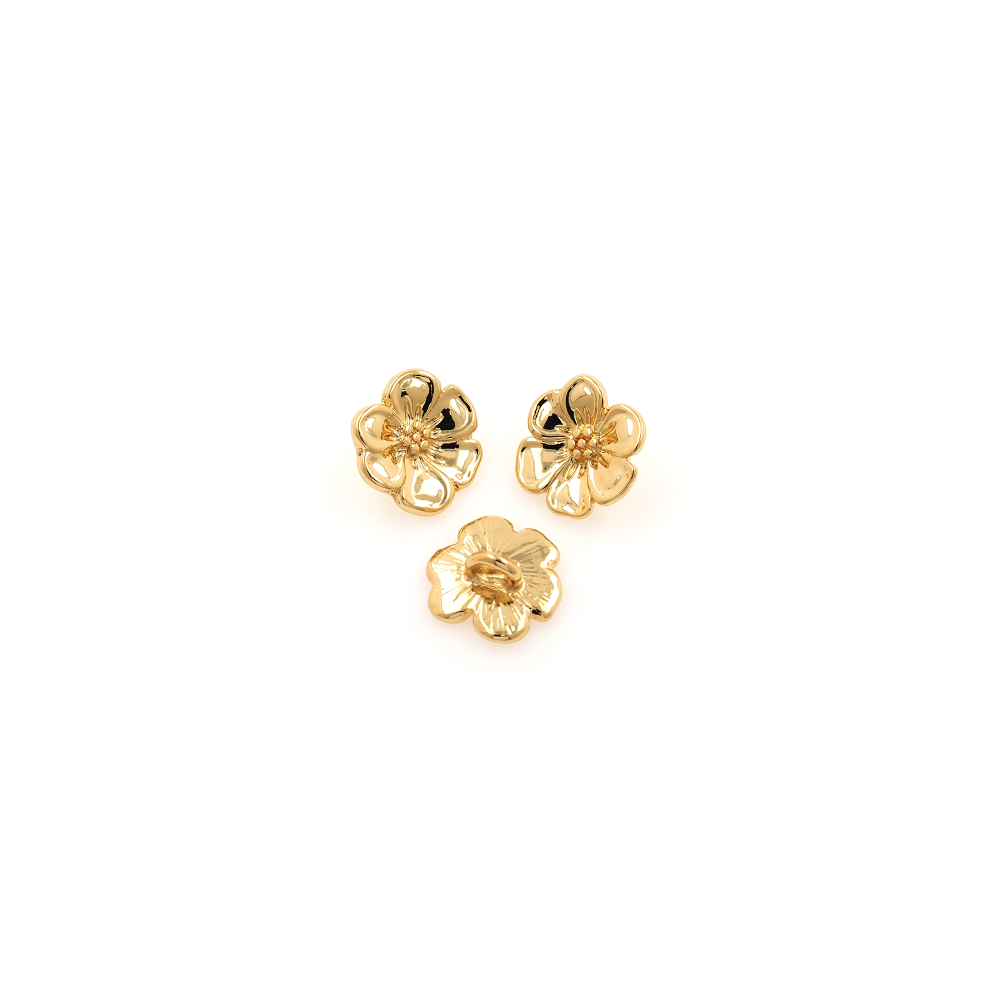 18K Gold Filled Flower Button Beads,Button Bead for Bracelet Jewelry Necklace Making Supply