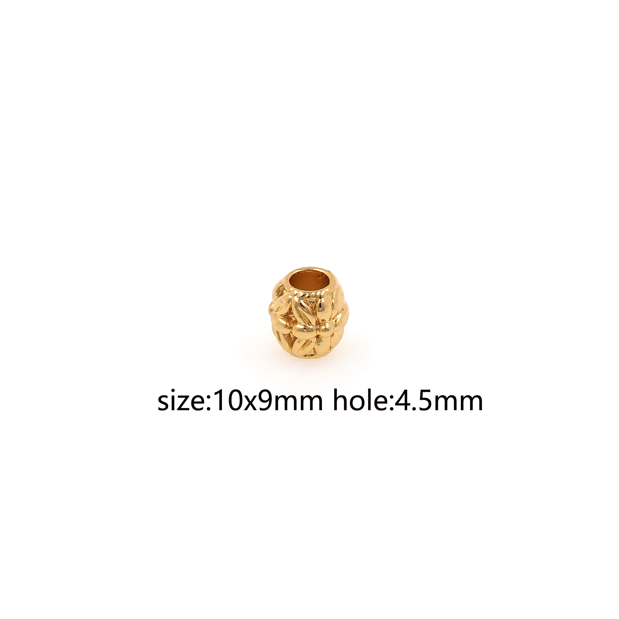 5pcs 18K Gold Filled Cylinder Spacer Beads,Barrel Beads for Bracelet Jewelry Necklace Making Supply