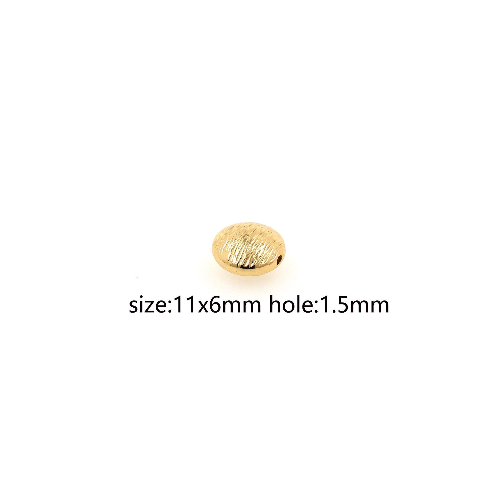 10pcs 18K Gold Filled Round Spacer Beads,Flat Round Bead for Bracelet Jewelry Necklace Making Supply