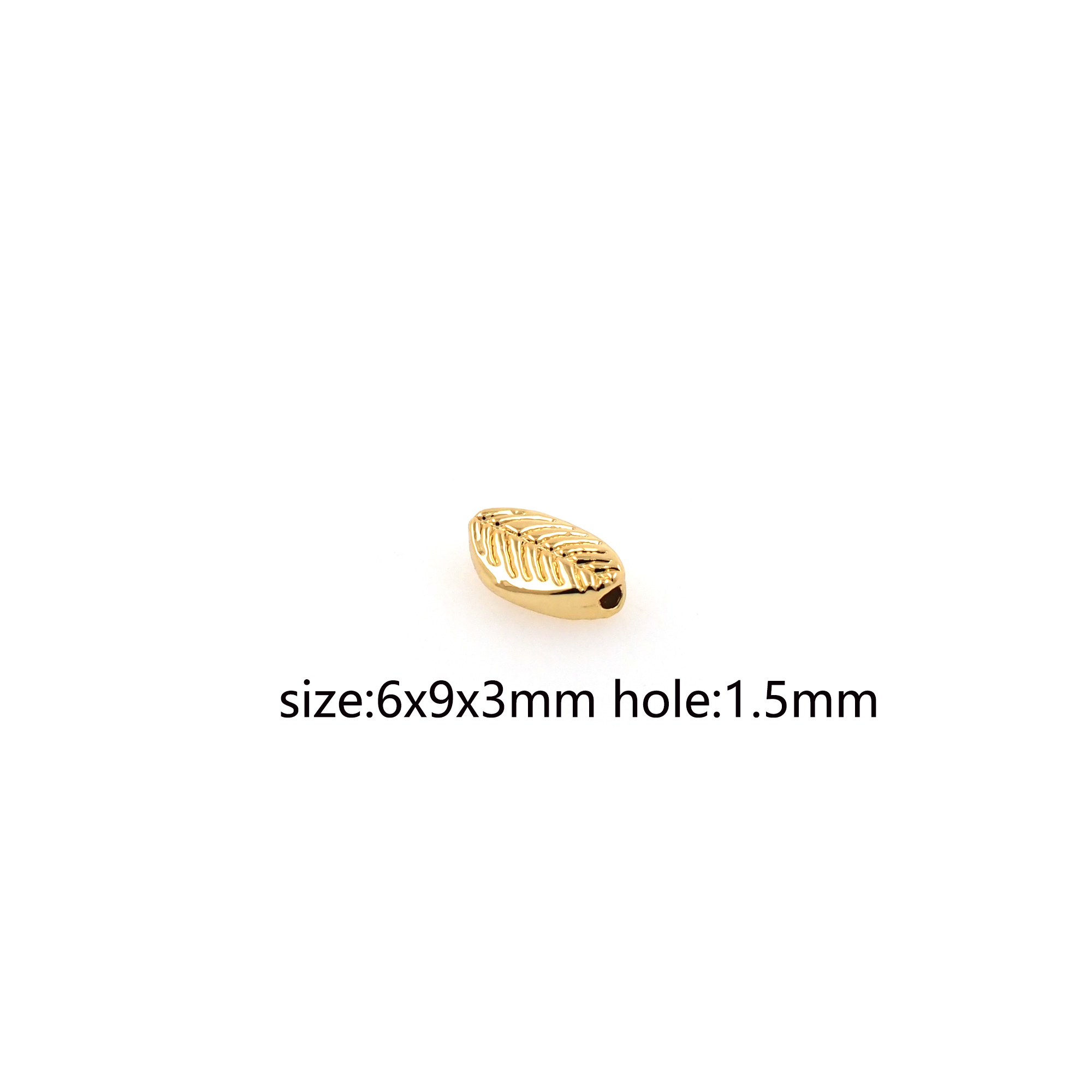 10pcs 18K Gold Filled Leaf Spacer Beads,Leaf Bead for Bracelet Jewelry Necklace Making Supply