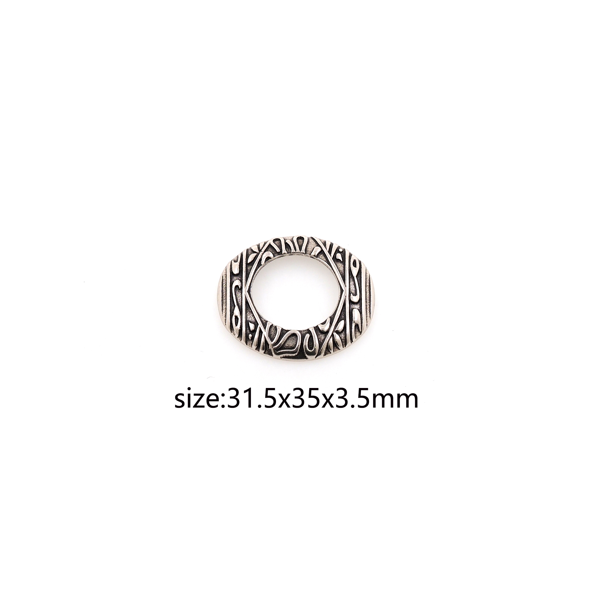 Antique Silver Oval Pendant,Dainty Oval Charm Earrings Necklace for DIY Jewelry Making Supply