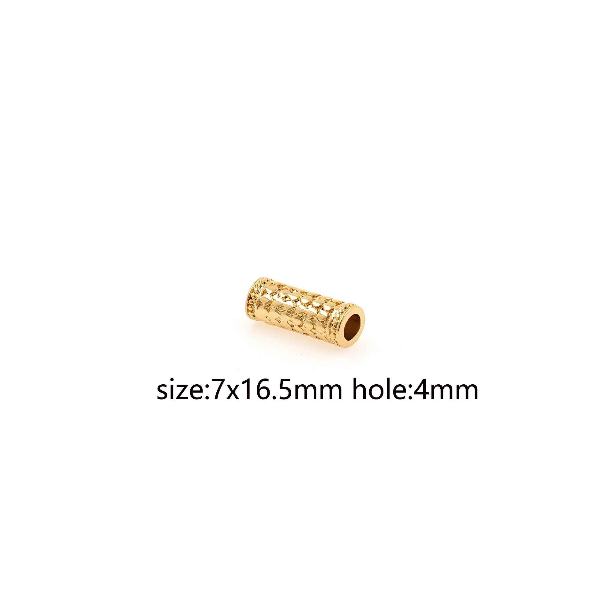 5pcs 18K Gold Filled Tube Spacer Beads,Barrel Beads for Bracelet Jewelry Necklace Making Supply