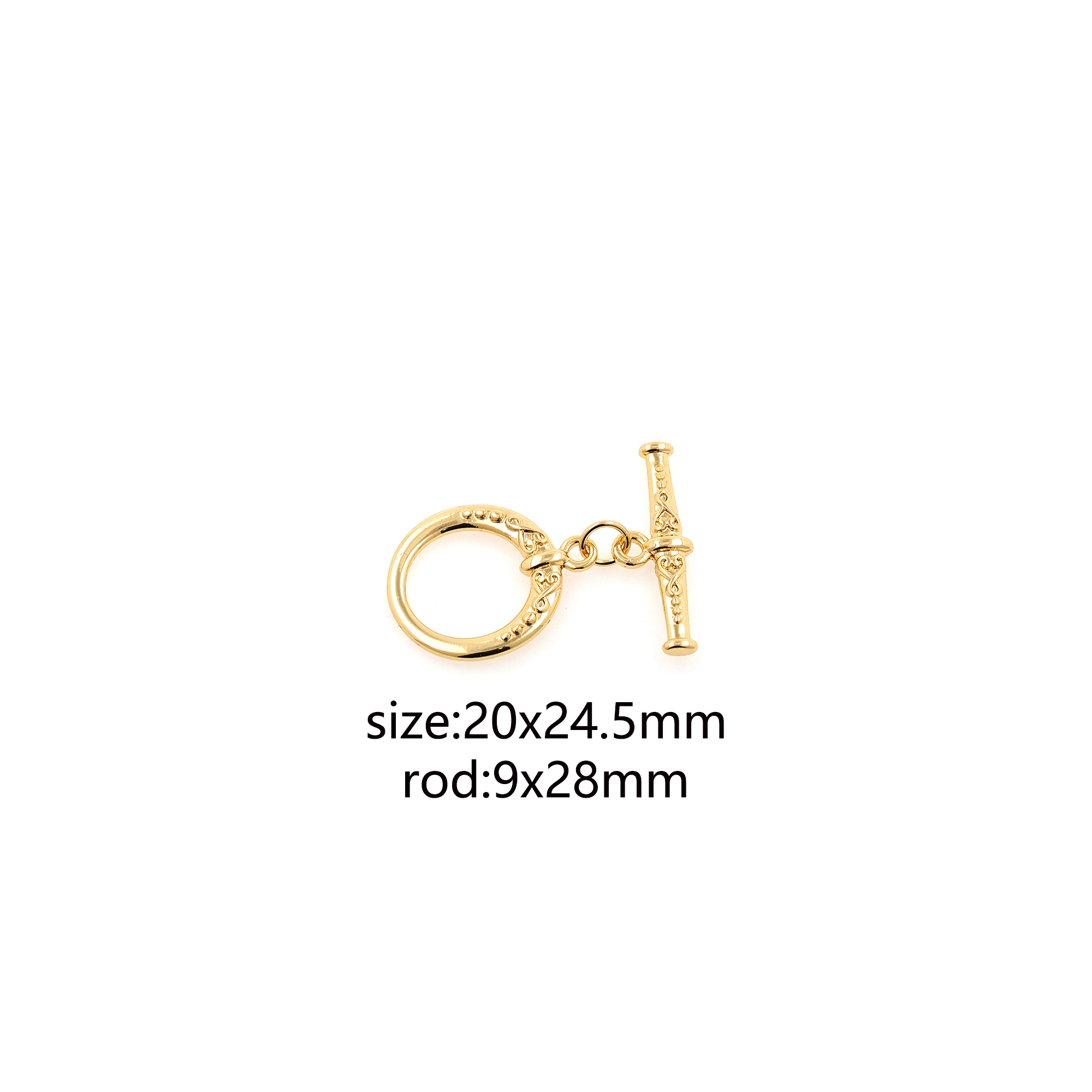 18K Gold Filled Round OT Clasps,Toggle Buckle Bracelet Necklace for DIY Jewelry Finding Necklace Bracelet