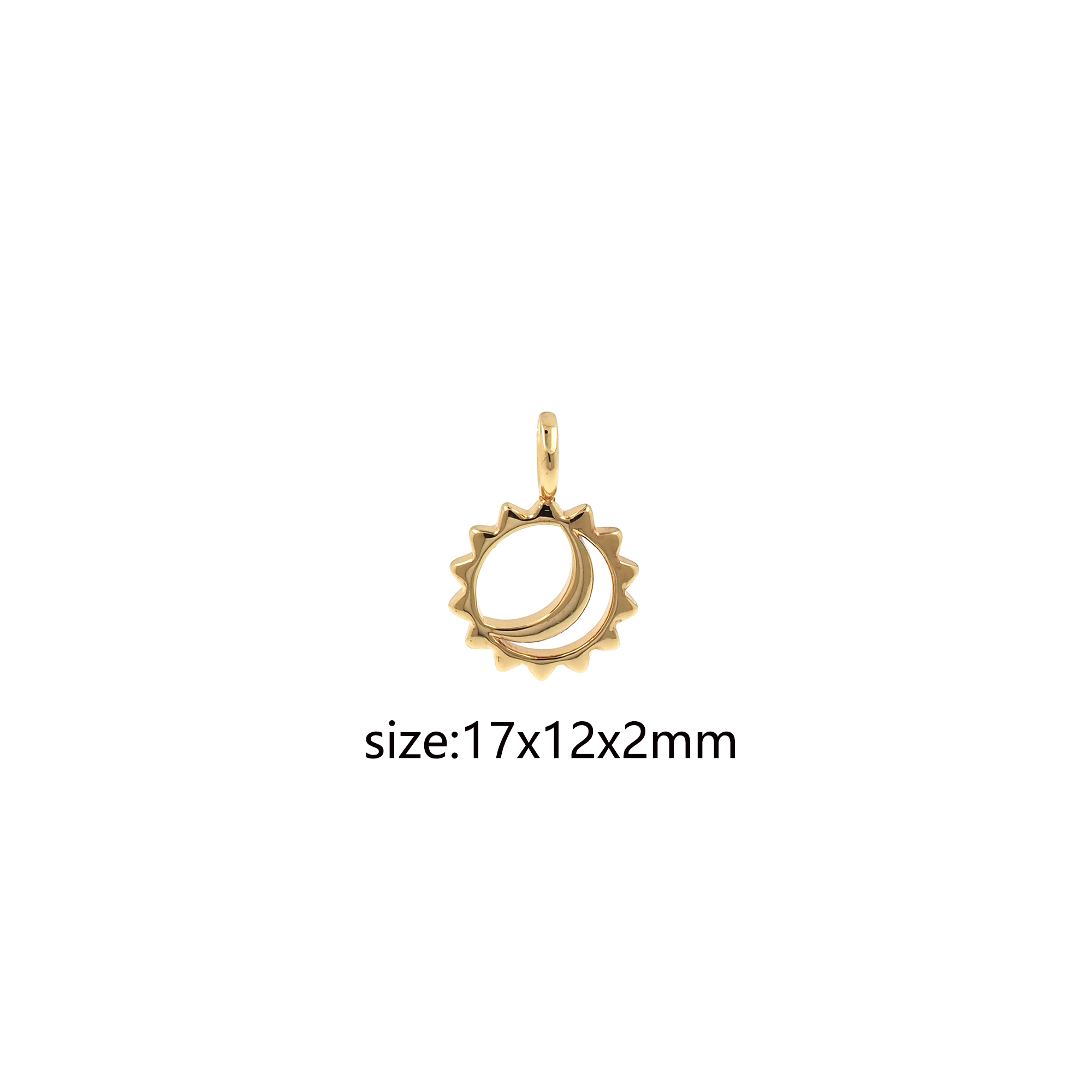 18K Gold Filled Sun Pendant,Celestial Charm,Tiny Sun Earrings Necklace for DIY Jewelry Making Supply