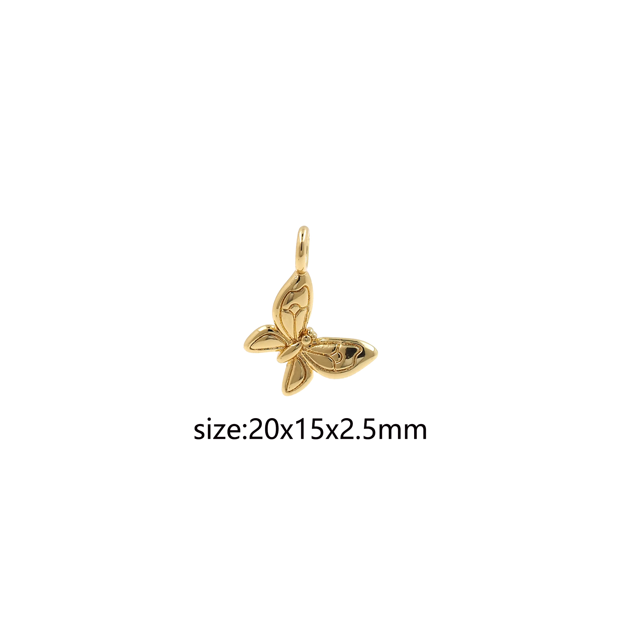 Dainty Insect Pendant 18K Gold Filled Butterfly Charm Earrings Necklace for DIY Jewelry Making Supply