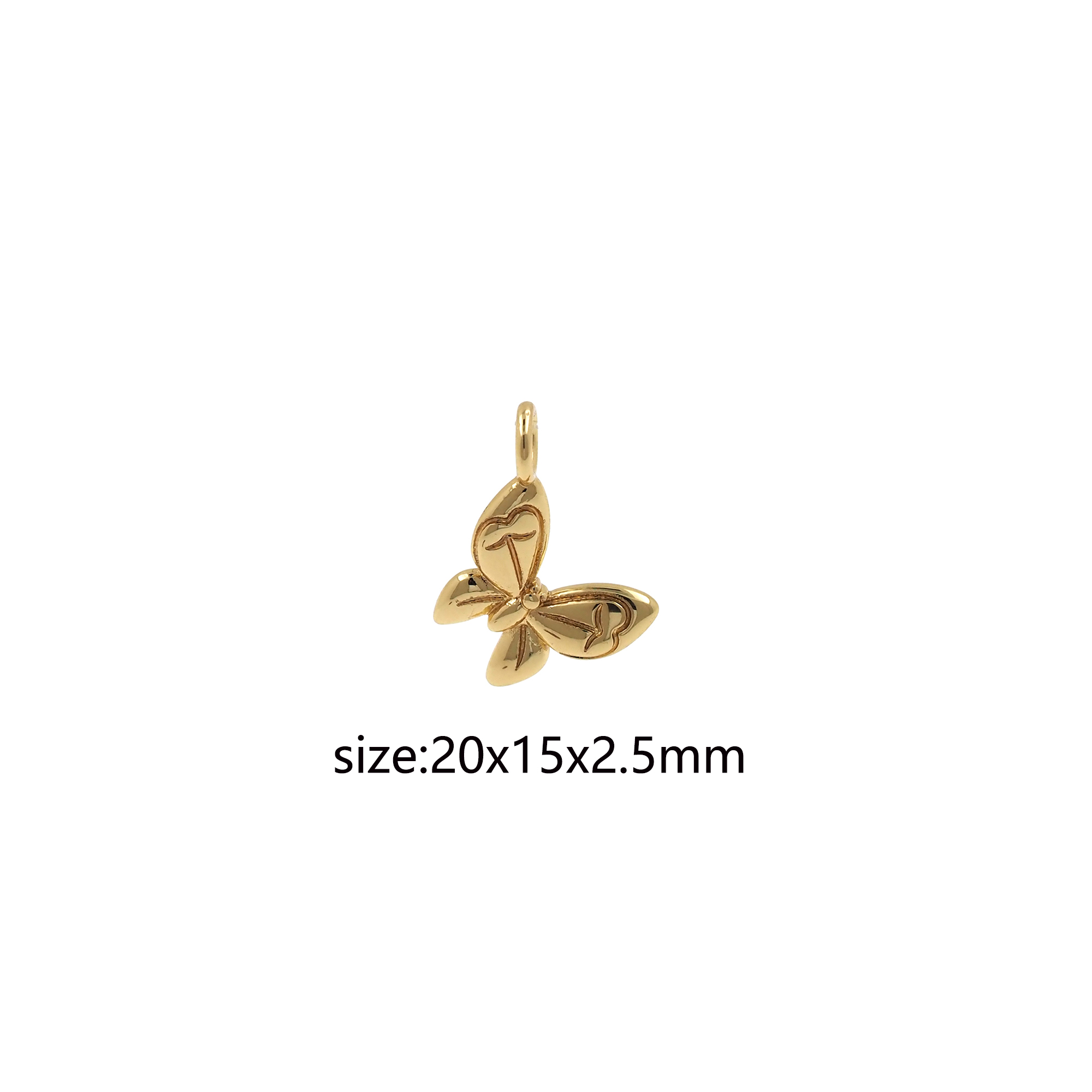 Tiny Insect Pendant 18K Gold Filled Butterfly Charm Earrings Necklace for DIY Jewelry Making Supply