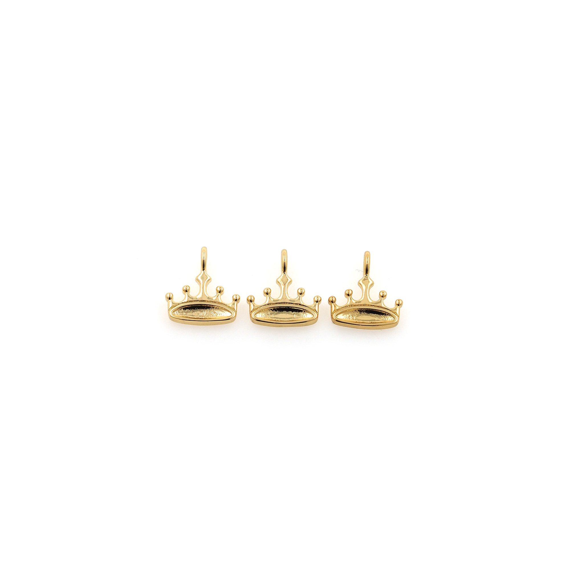 18K Gold Filled Crown Pendant,Dainty Crown Charm Earrings Necklace for DIY Jewelry Making Supply